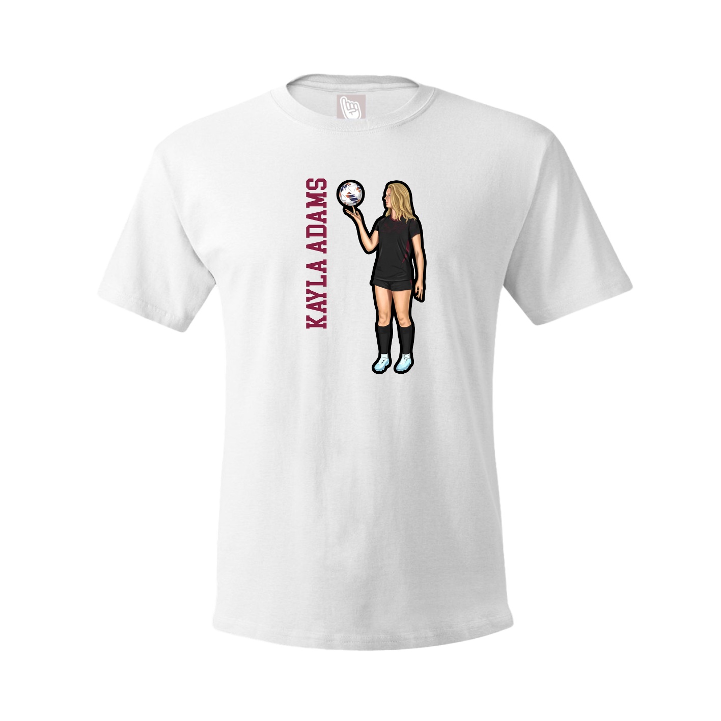 Youth Tee — Name Vertical in White