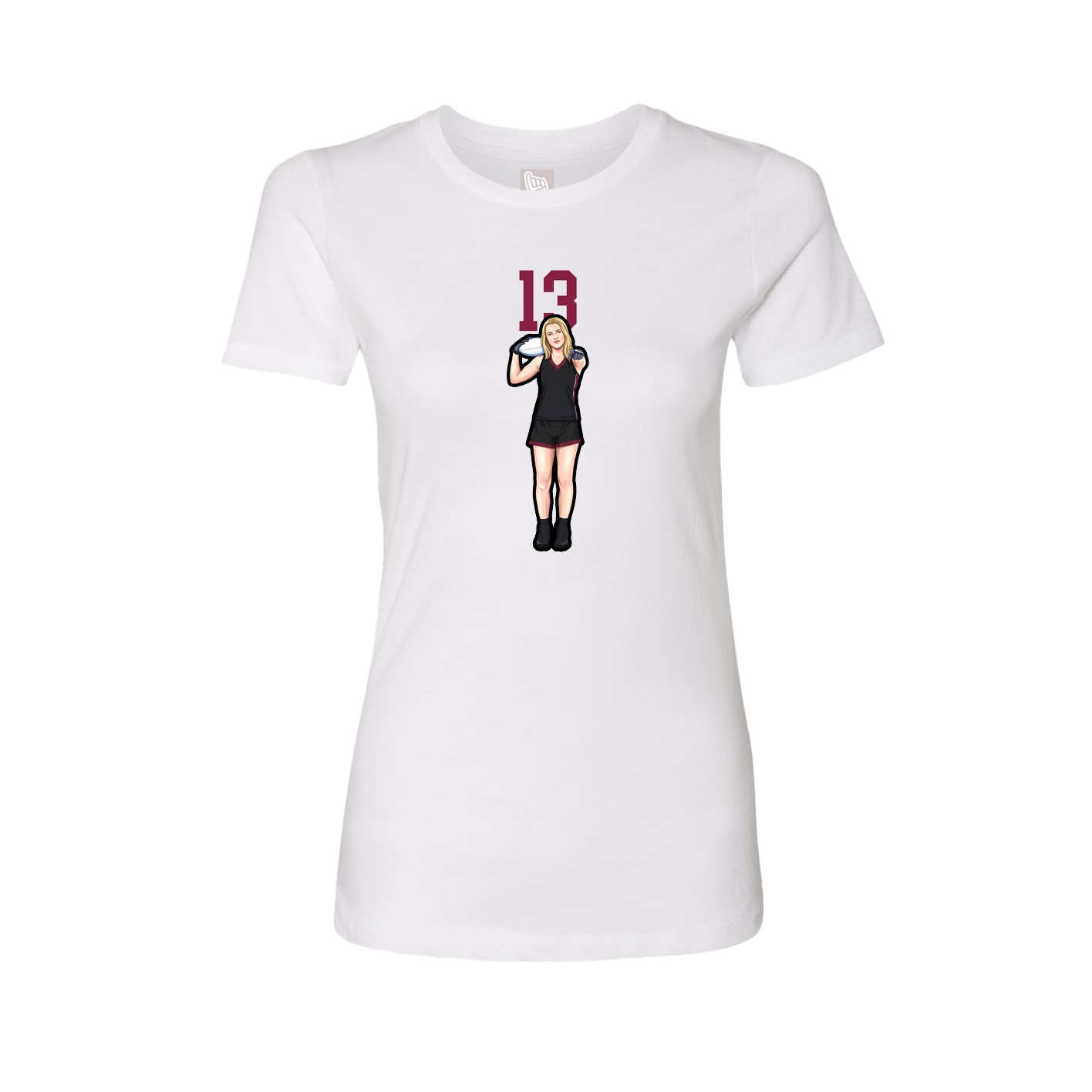 Fitted Women's Tee — Number Top in White