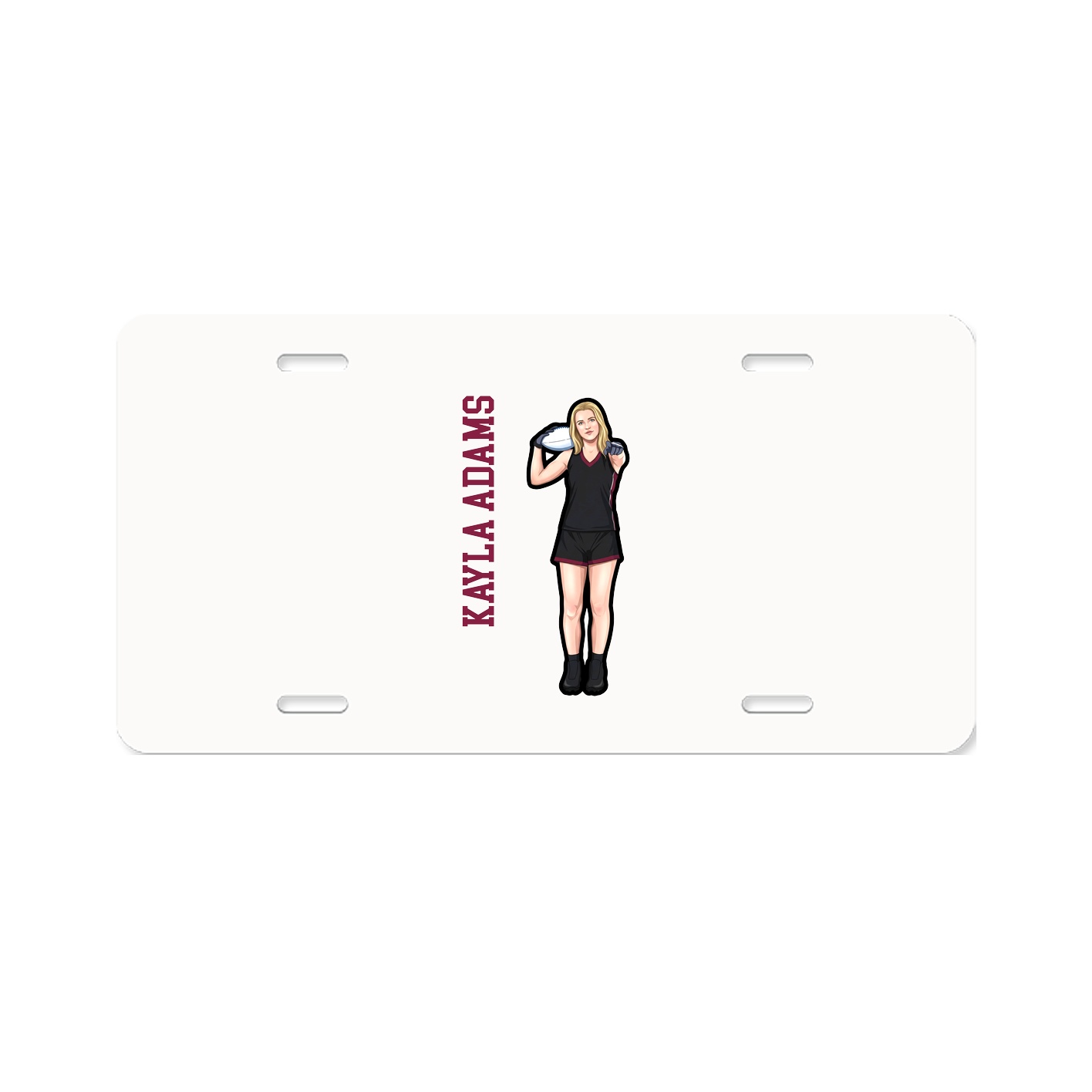 License Plate — Name Vertical in Classic