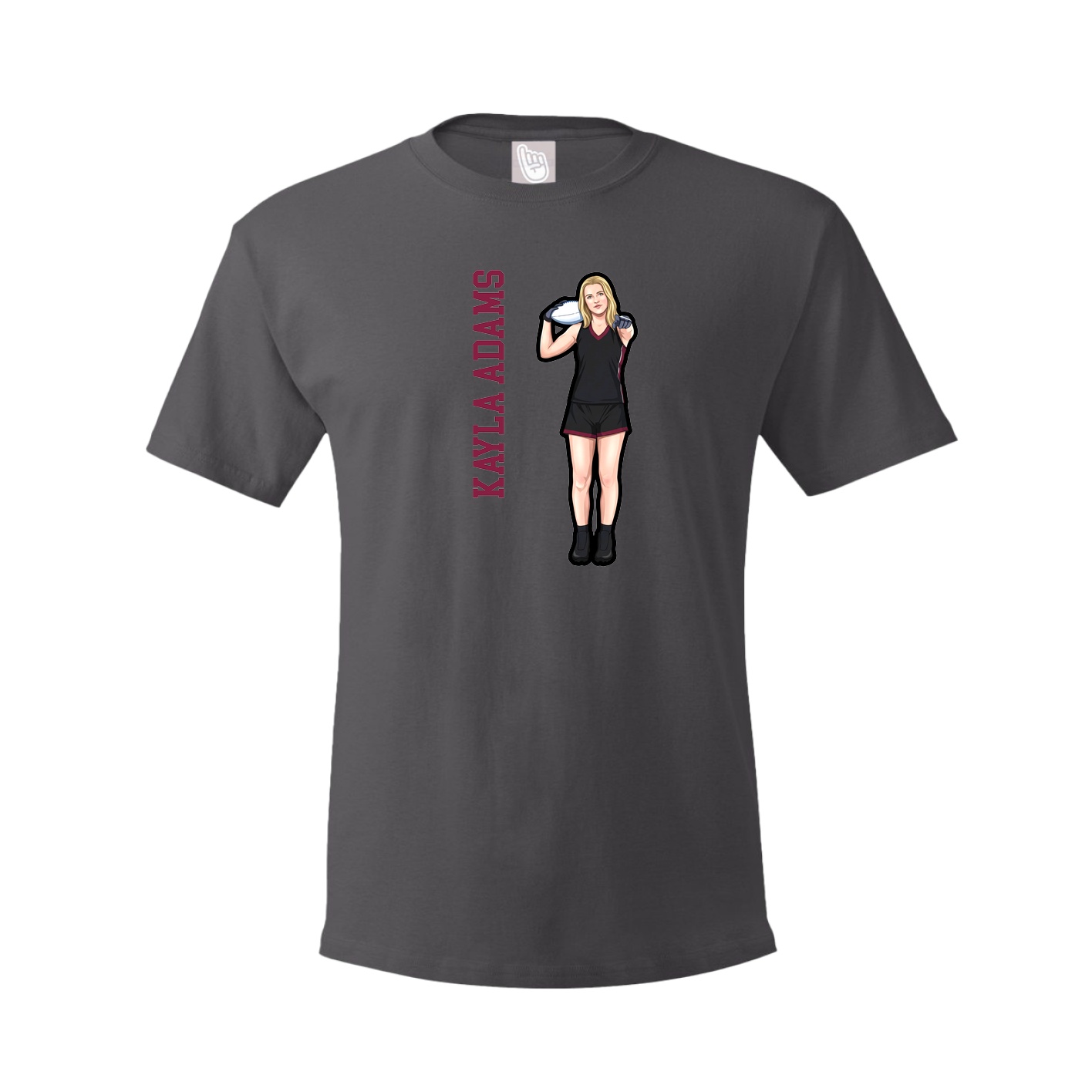 Tee — Name Vertical in Grey