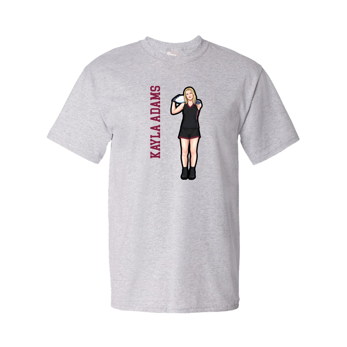 Youth Tee — Name Vertical in Grey