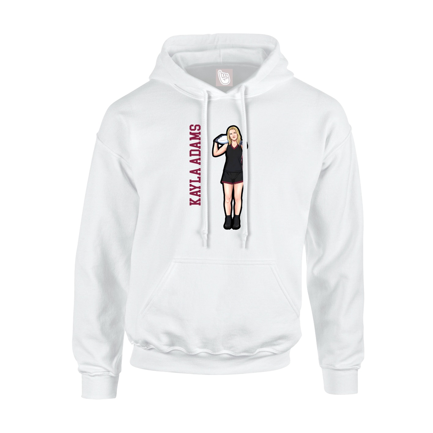 Youth Hoodie — Name Vertical in White