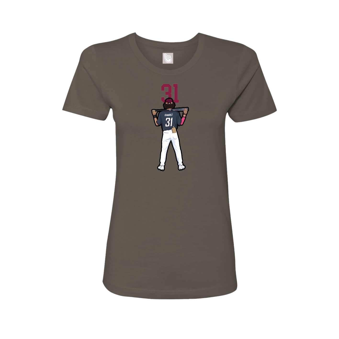 Fitted Women's Tee — Number Top in Grey