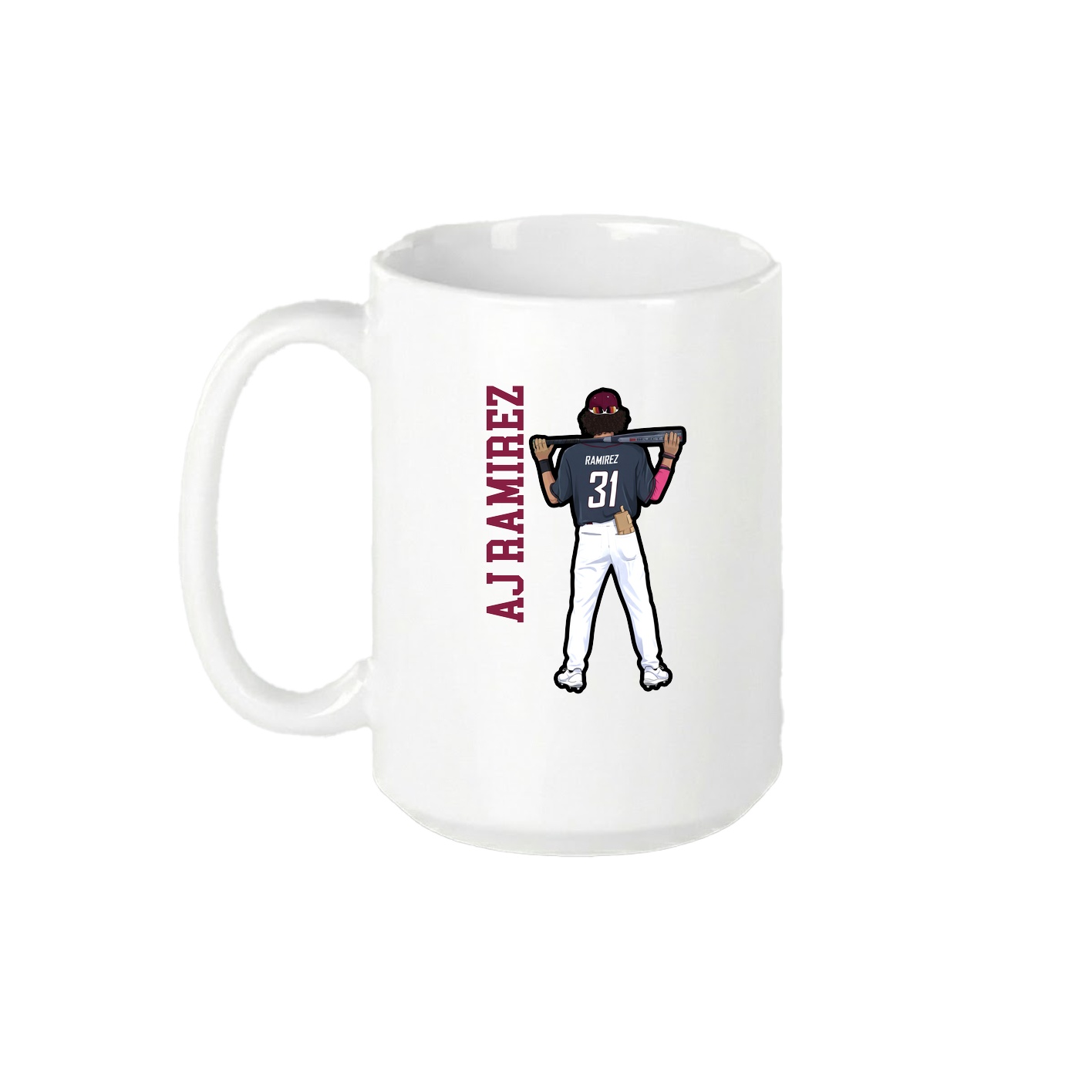 15oz Coffee Mug — Name Vertical in White