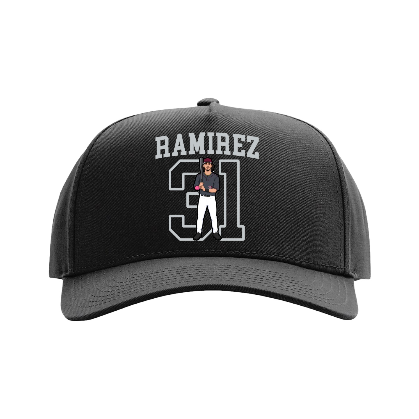 Full Fabric Five-Panel Champ Cap — Shirsey in Black