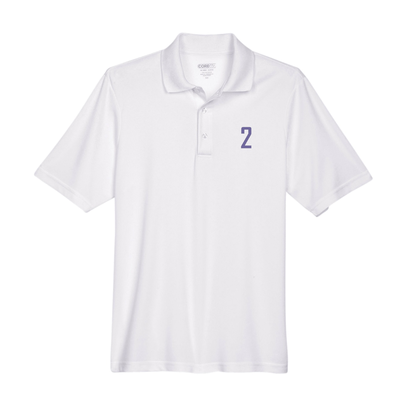 Performance Polo — Front Shirsy in White