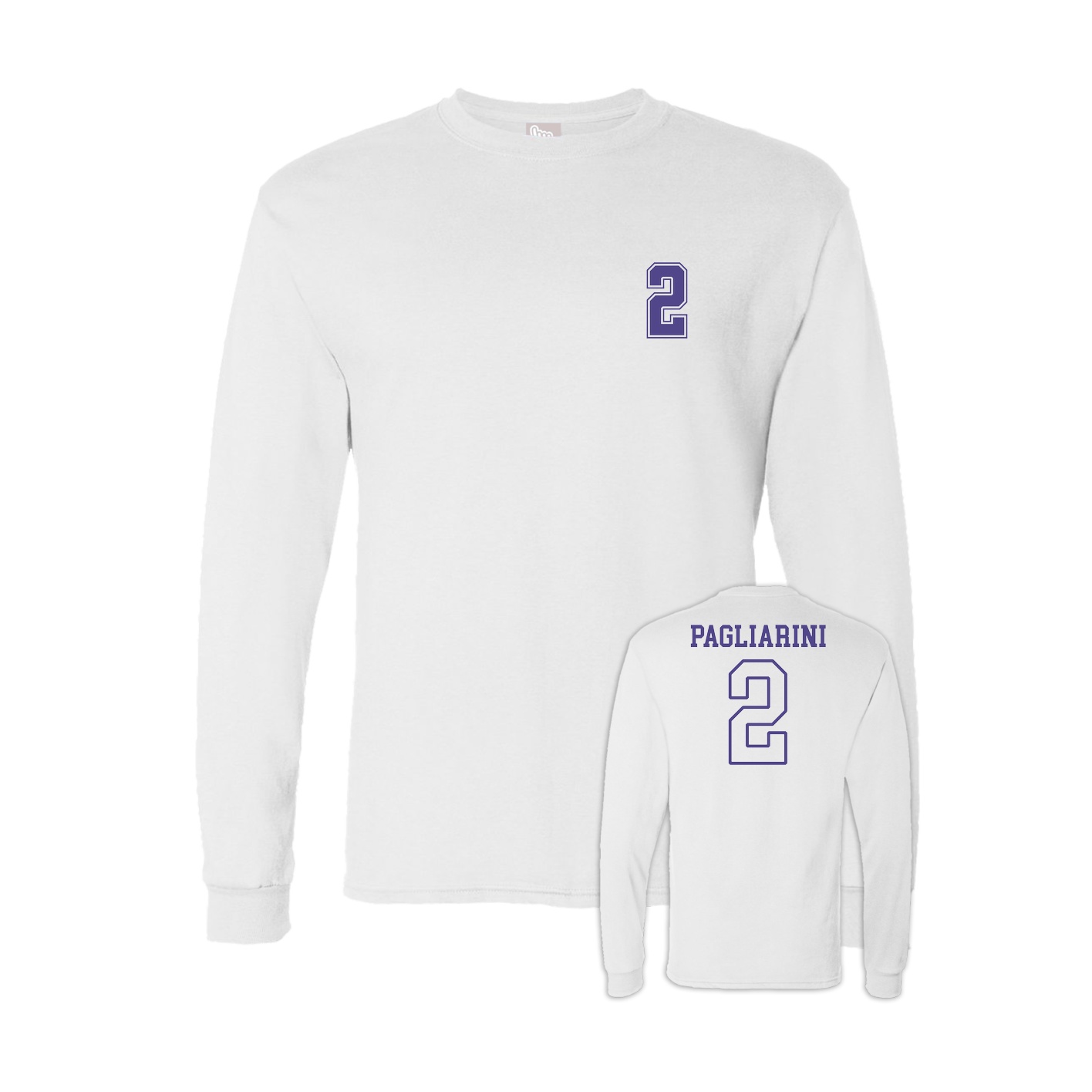Long Sleeve Tee — Chest Back in White