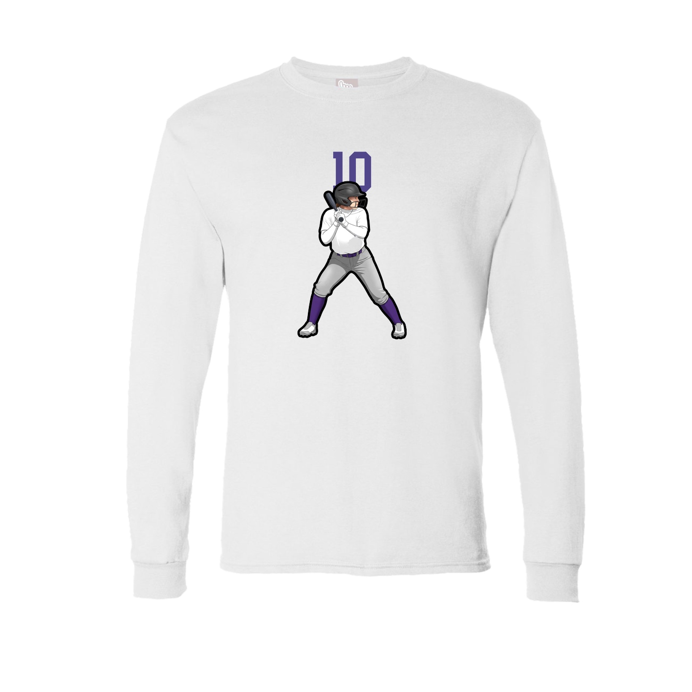 Long Sleeve Tee — Number Top in White