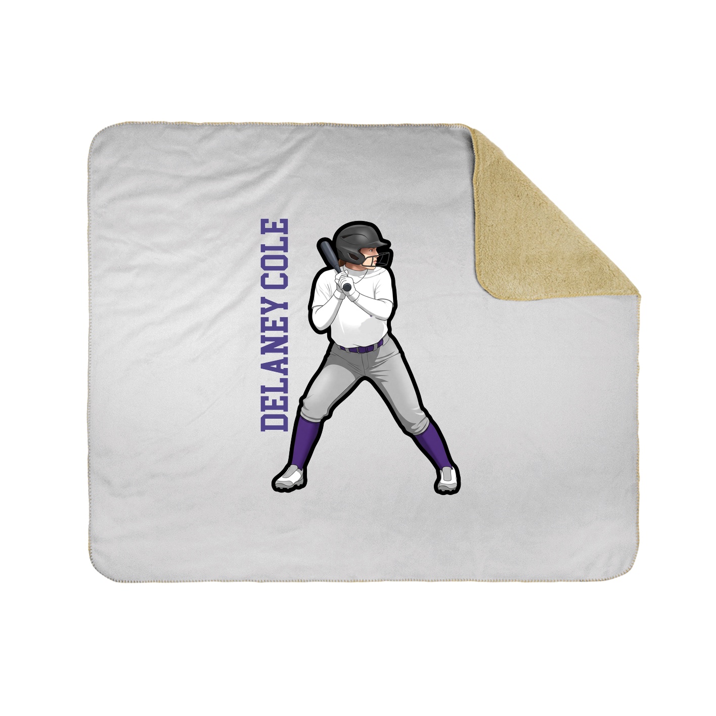 Throw Blanket — Name Vertical in White