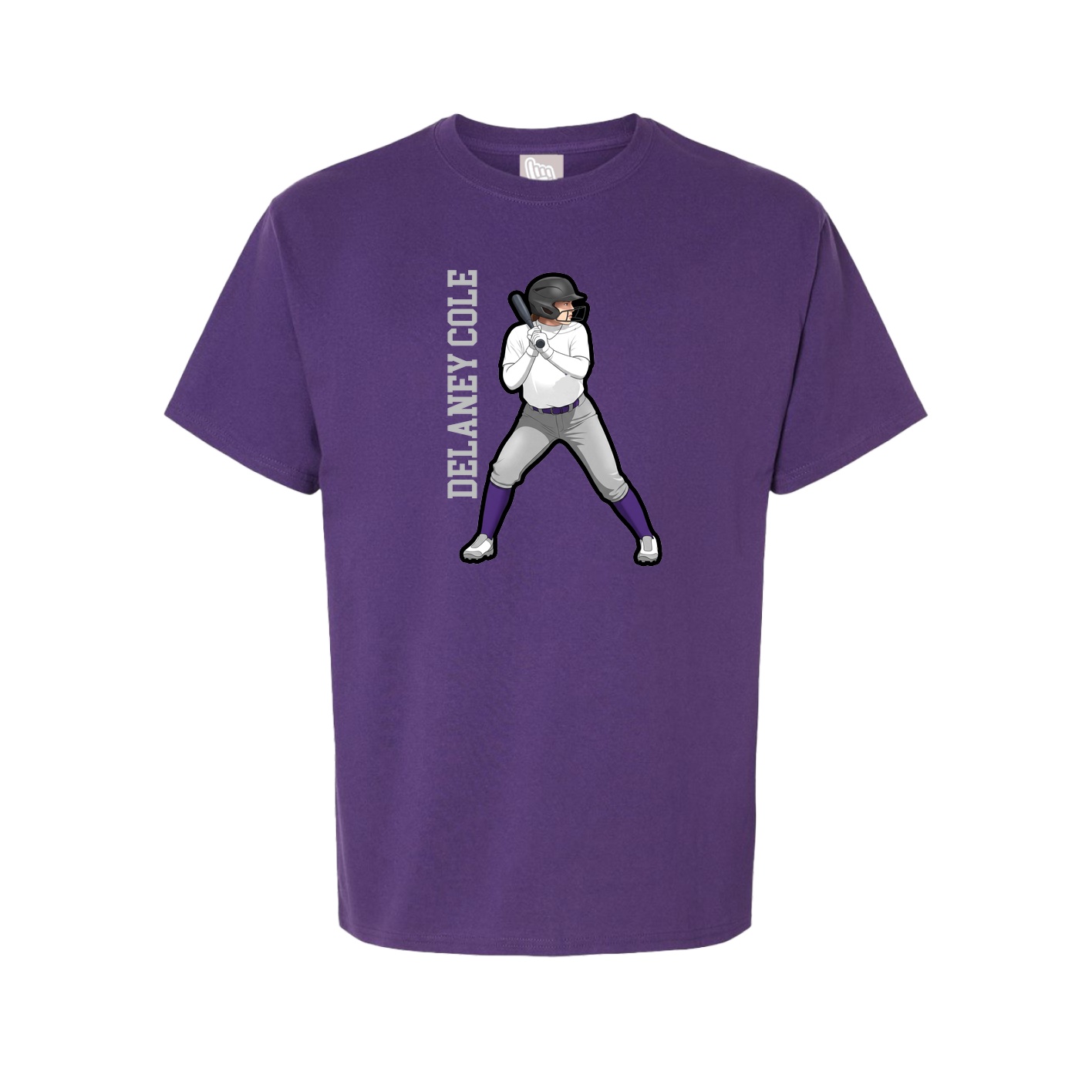 Tee — Name Vertical in Purple