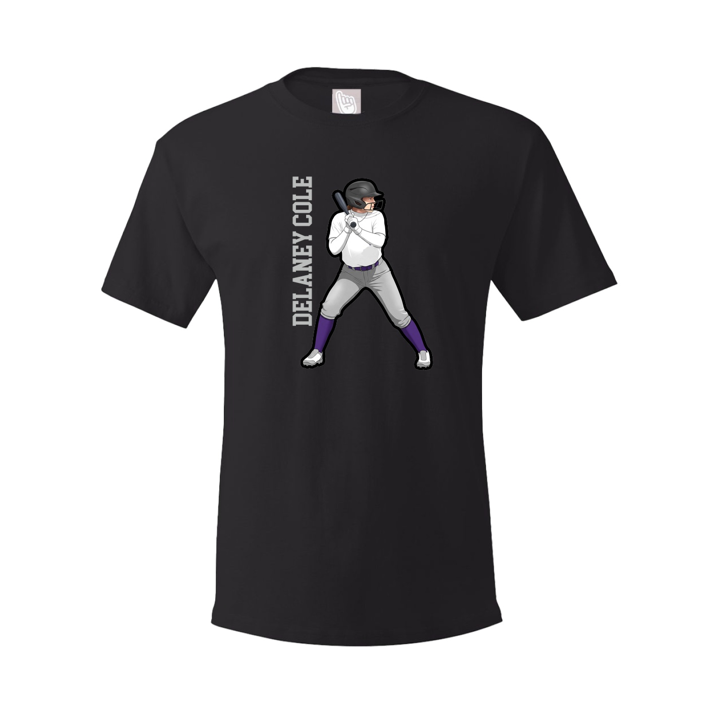 Youth Tee — Name Vertical in Black