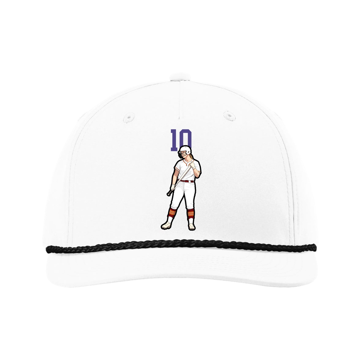 Five-Panel Classic Rope Cap — Number Top in White