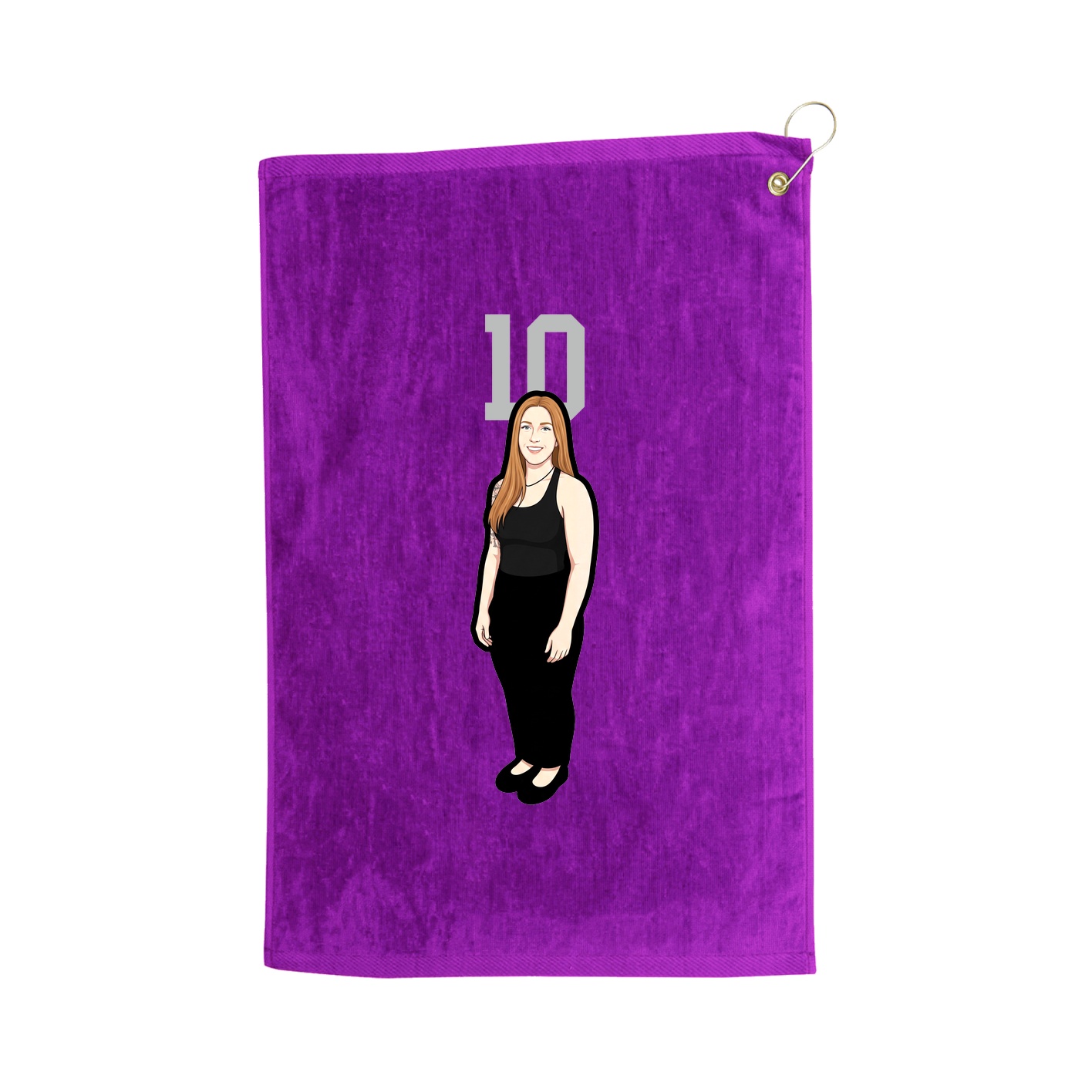 Golf Towel — Number Top in Purple