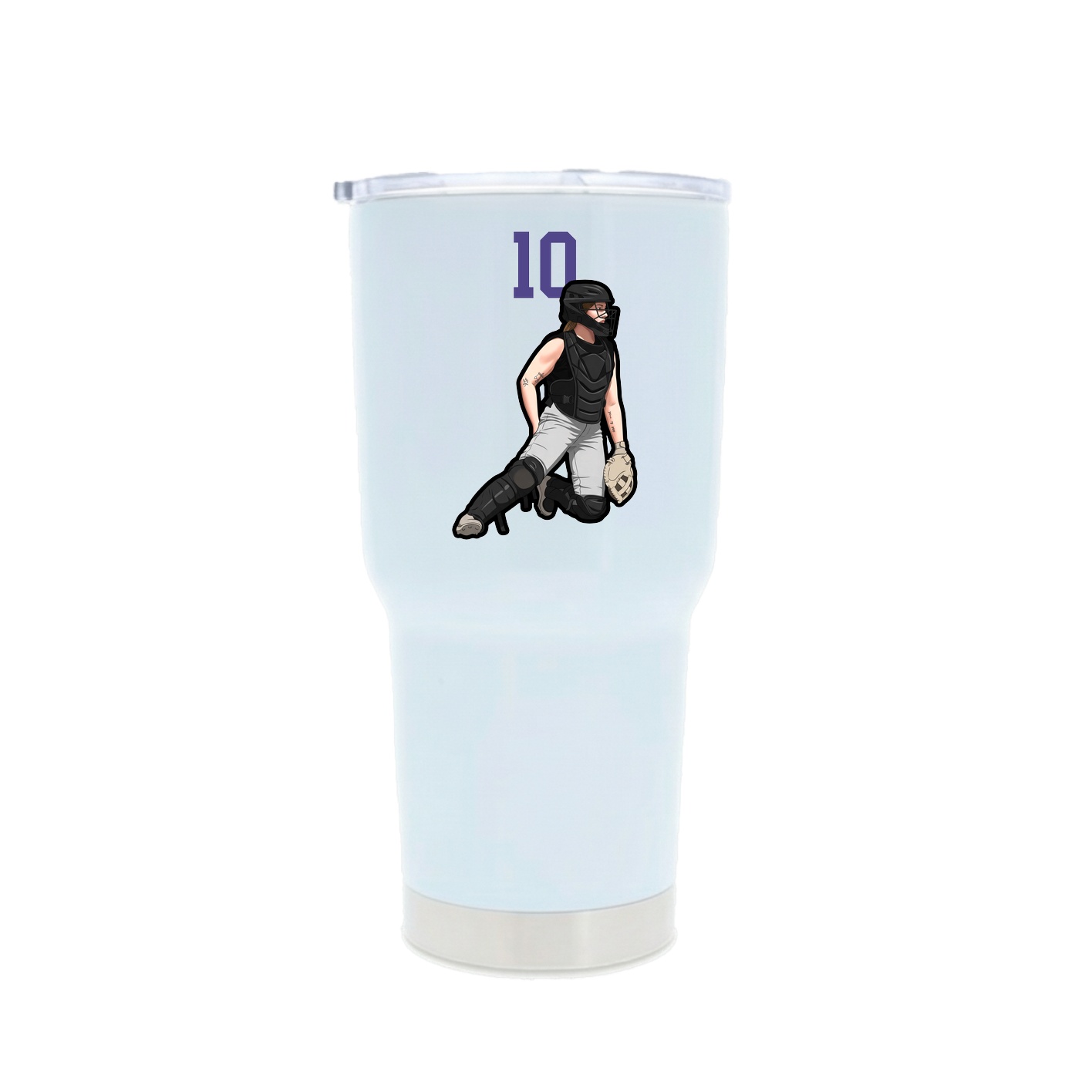 30oz Stainless Steel Tumbler — Number Top in White