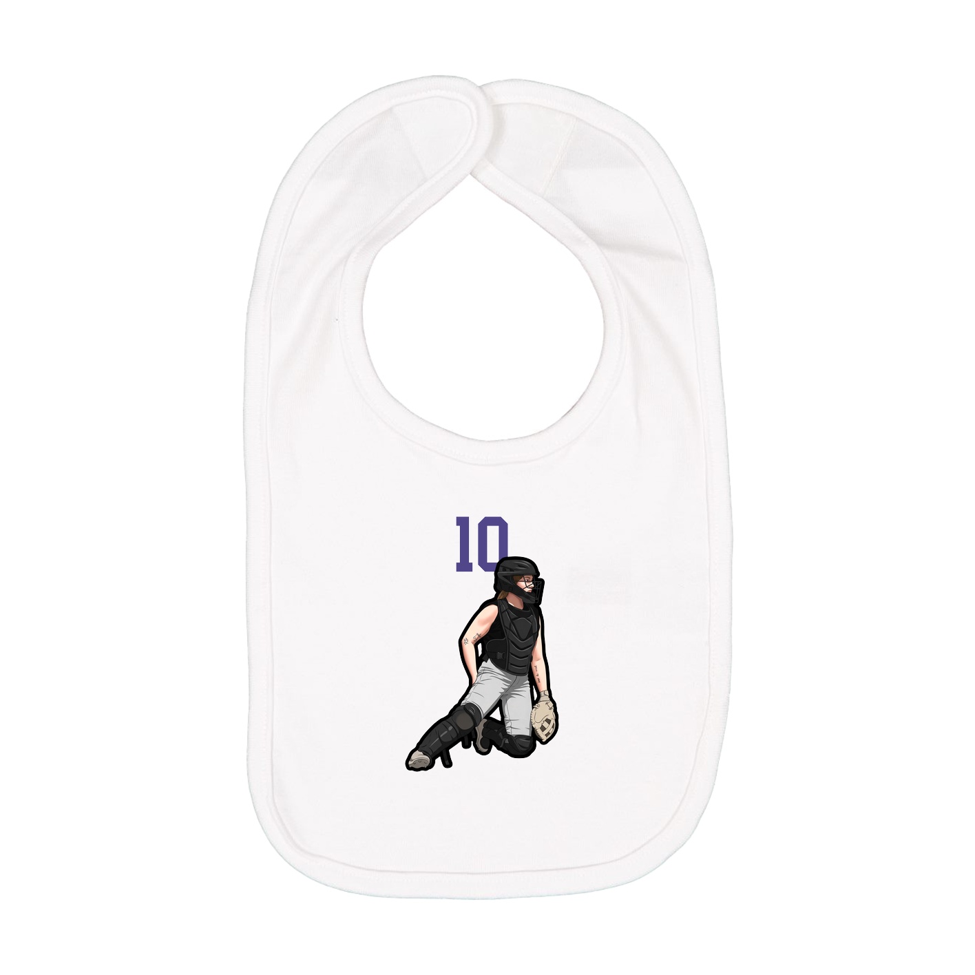 Infant Bib — Number Top in White