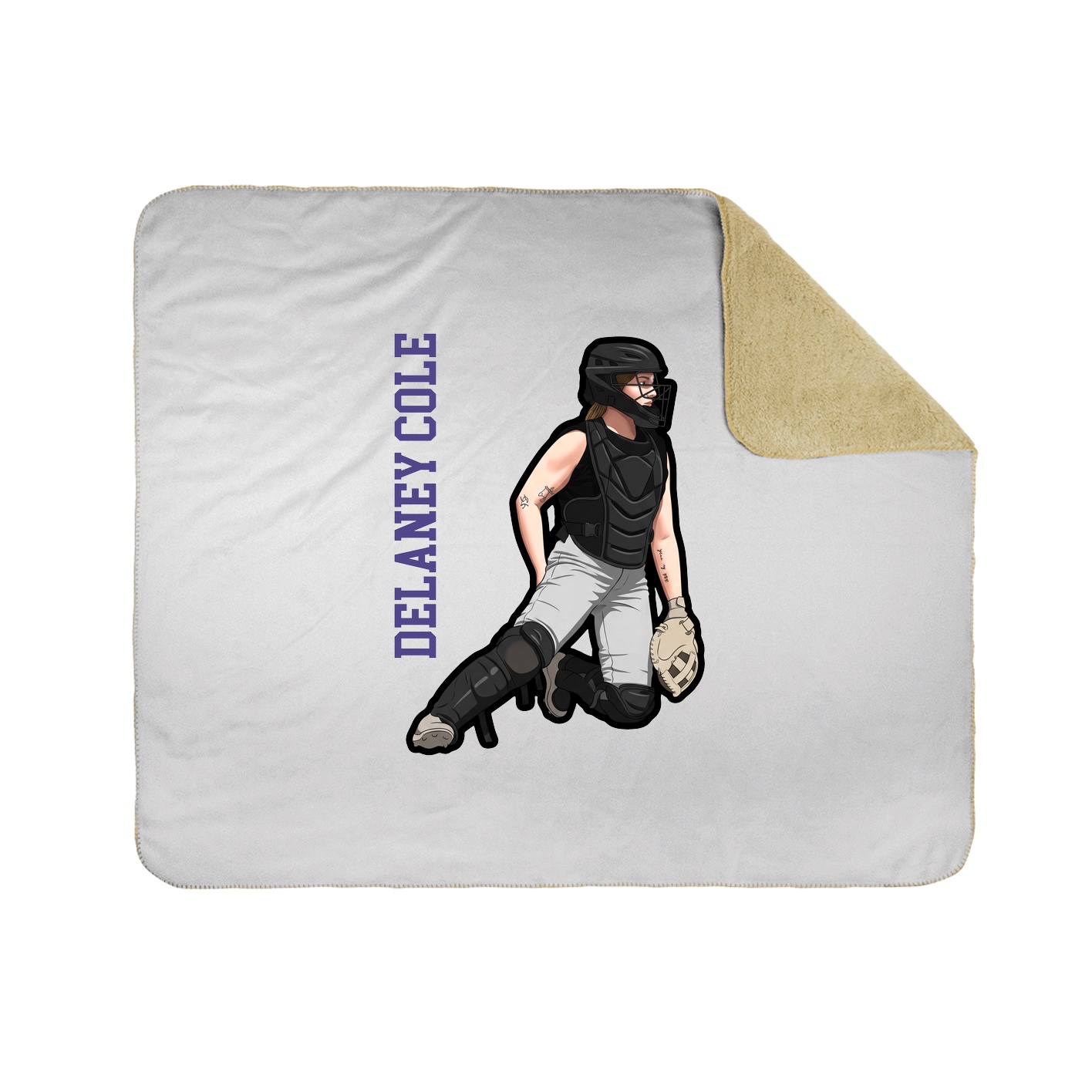 Throw Blanket — Name Vertical in White