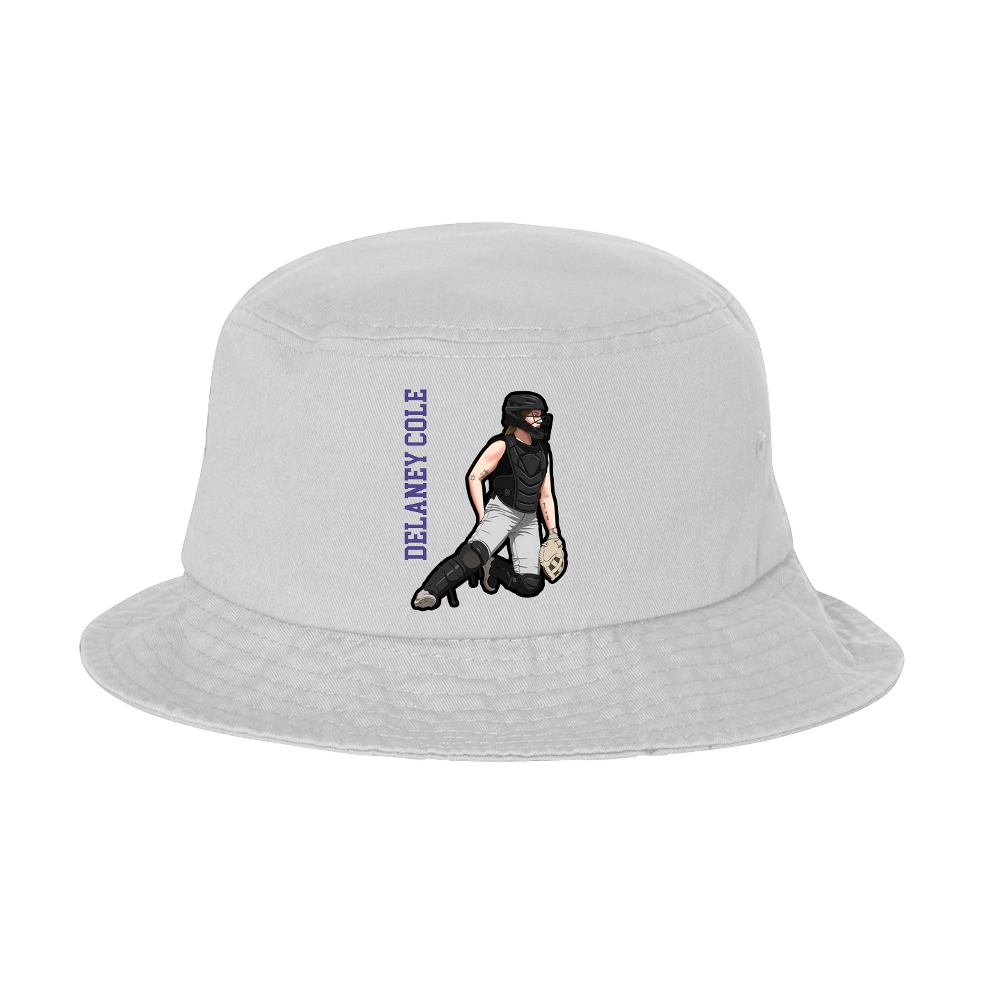 Bucket Cap — Name Vertical in White