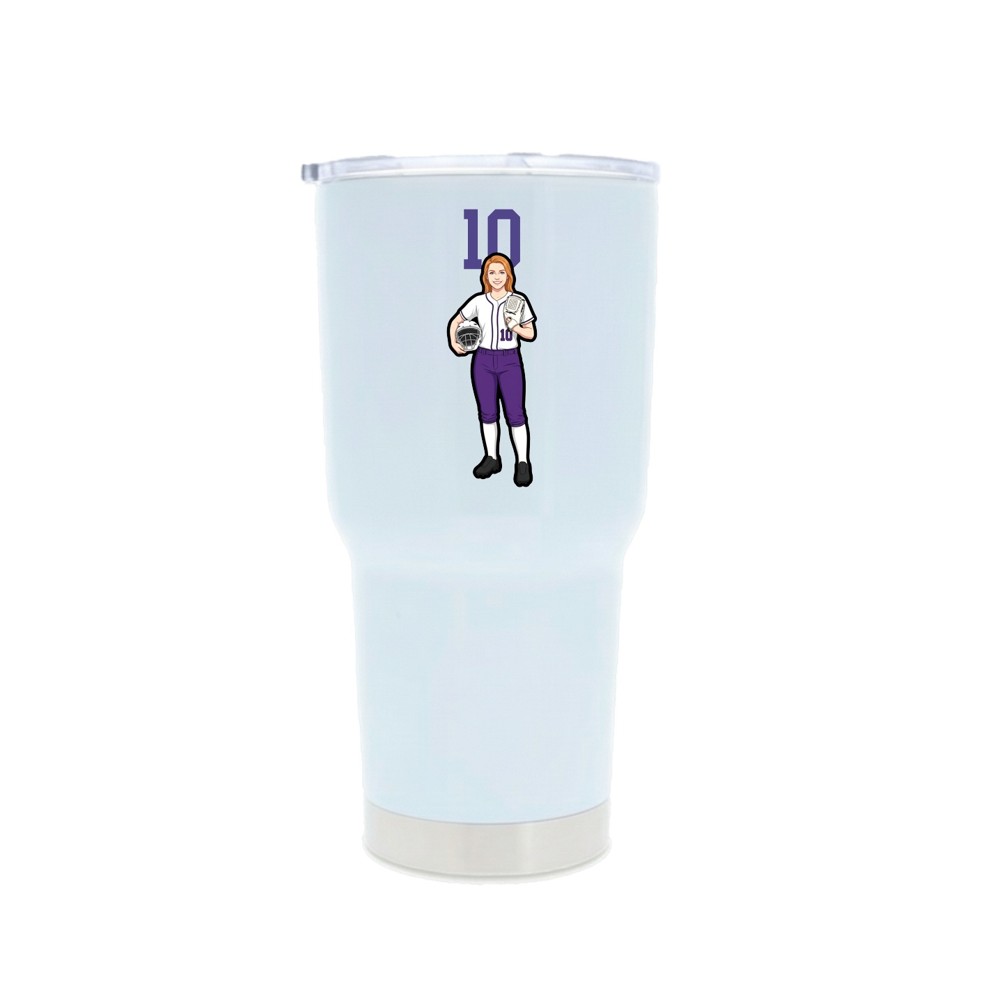 30oz Stainless Steel Tumbler — Number Top in White
