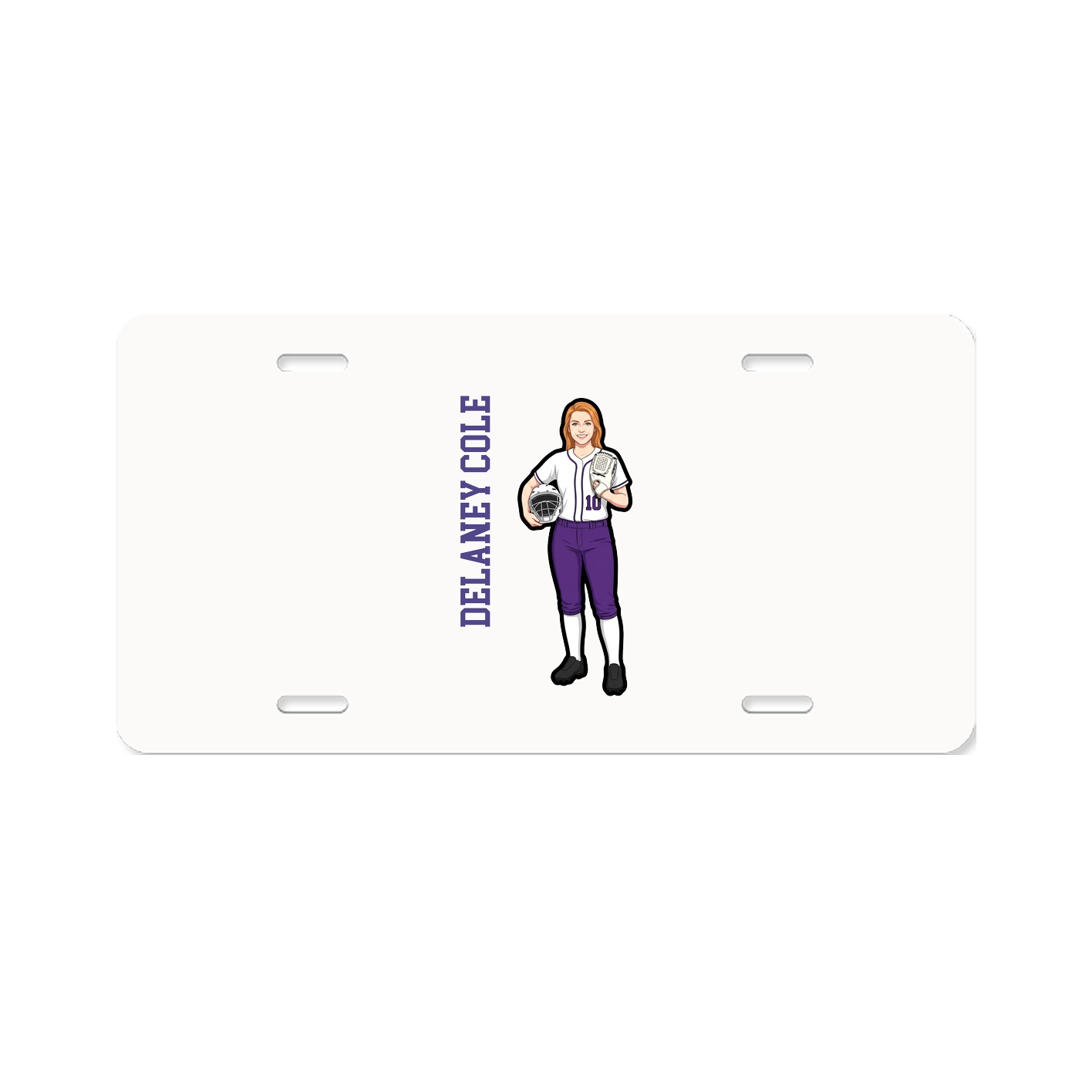 License Plate — Name Vertical in Classic