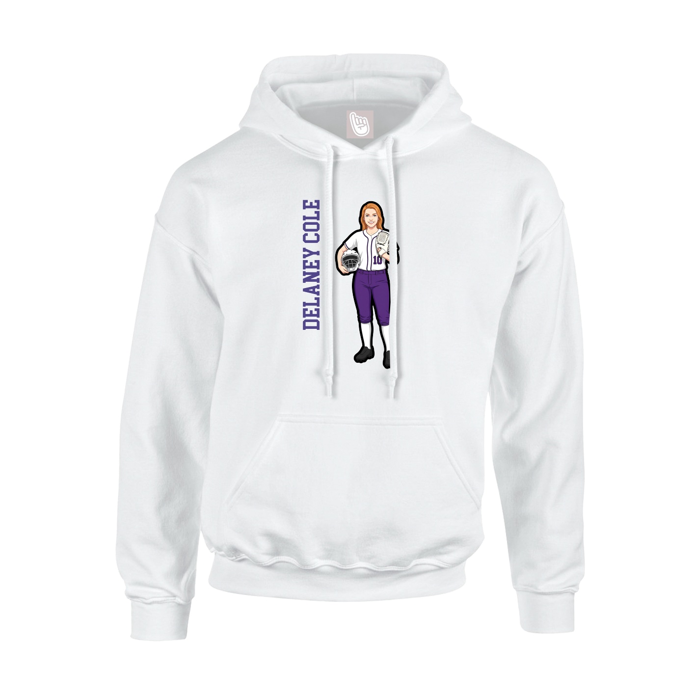 Hoodie — Name Vertical in White
