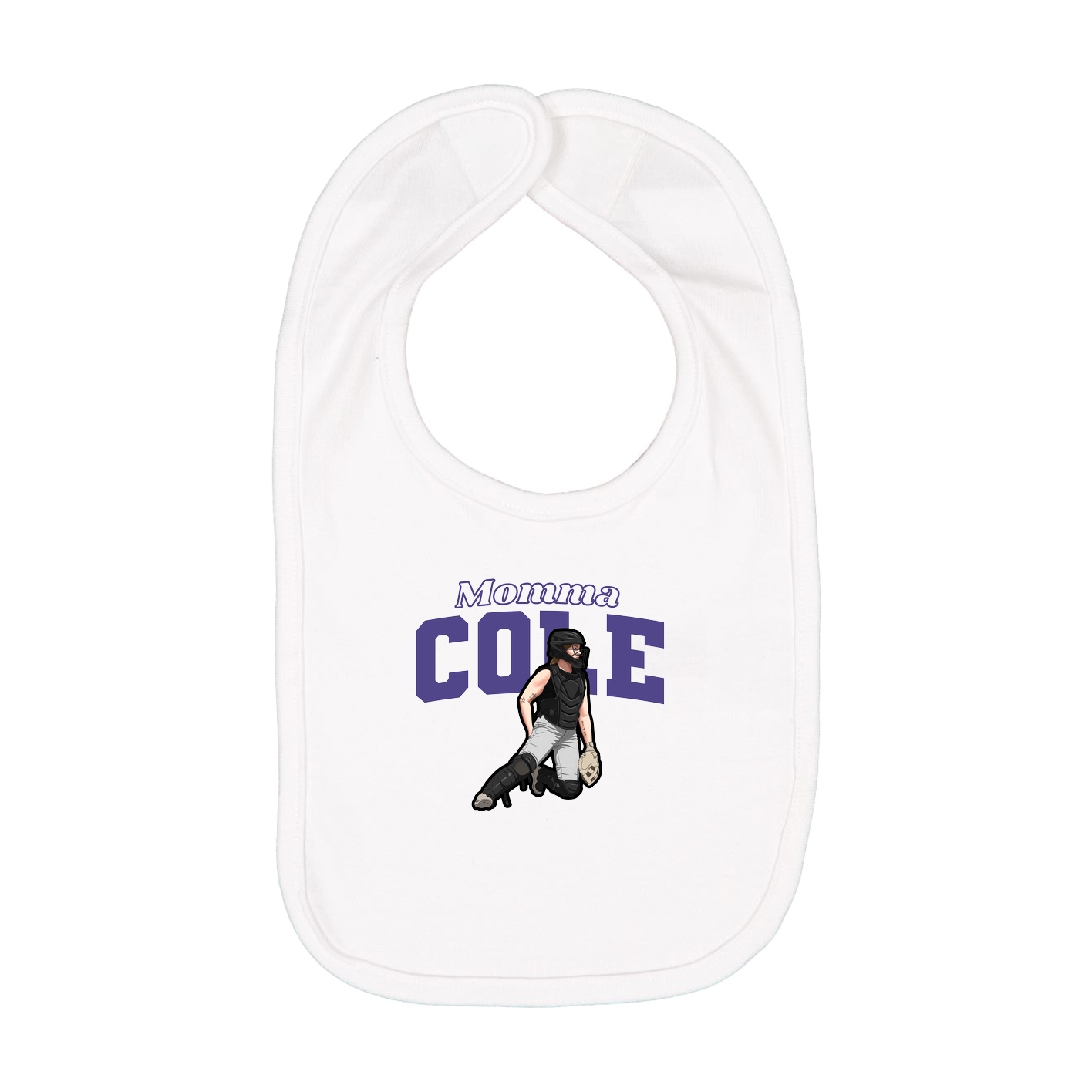 Infant Bib — Mothers Day Block in White