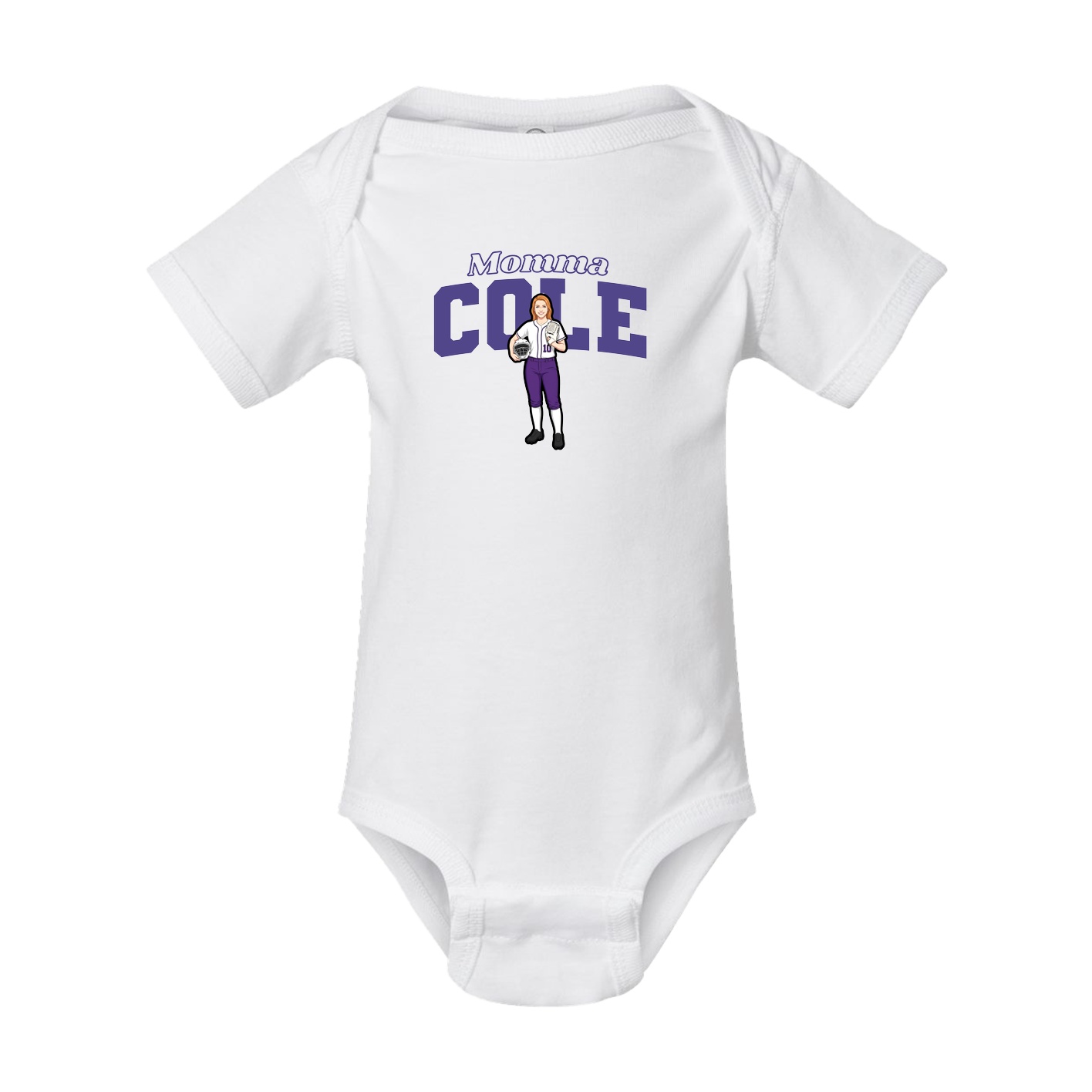 Baby Onesie — Mothers Day Block in White