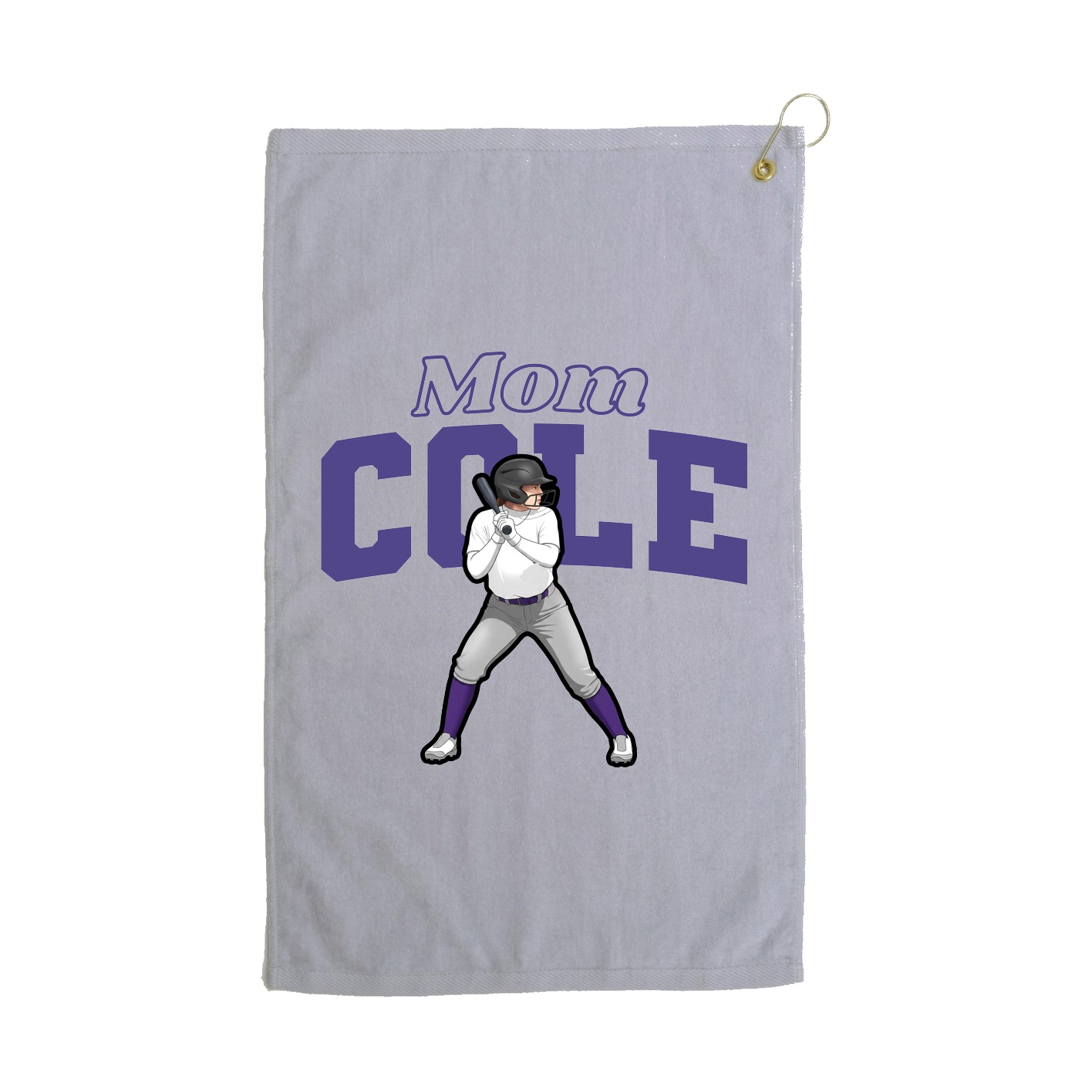 Golf Towel — Mothers Day Block in Grey