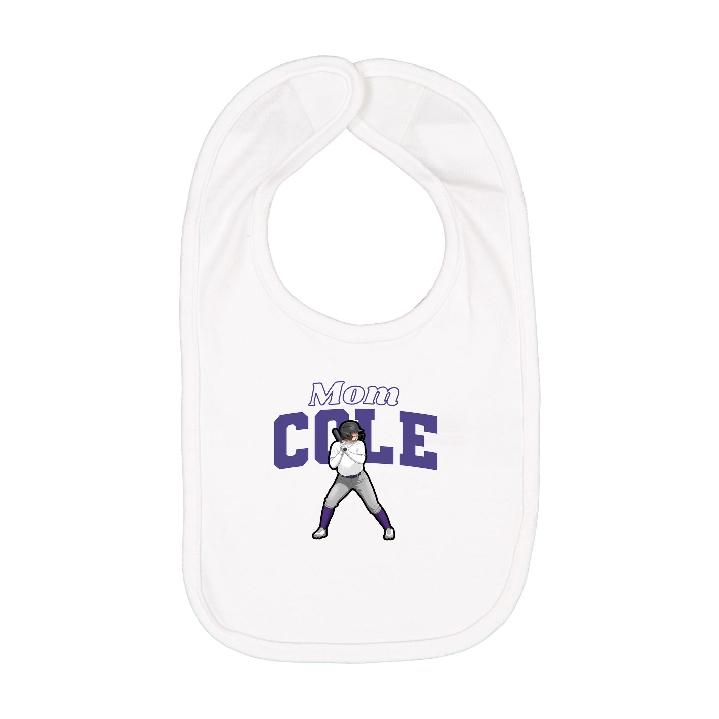Infant Bib — Mothers Day Block in White