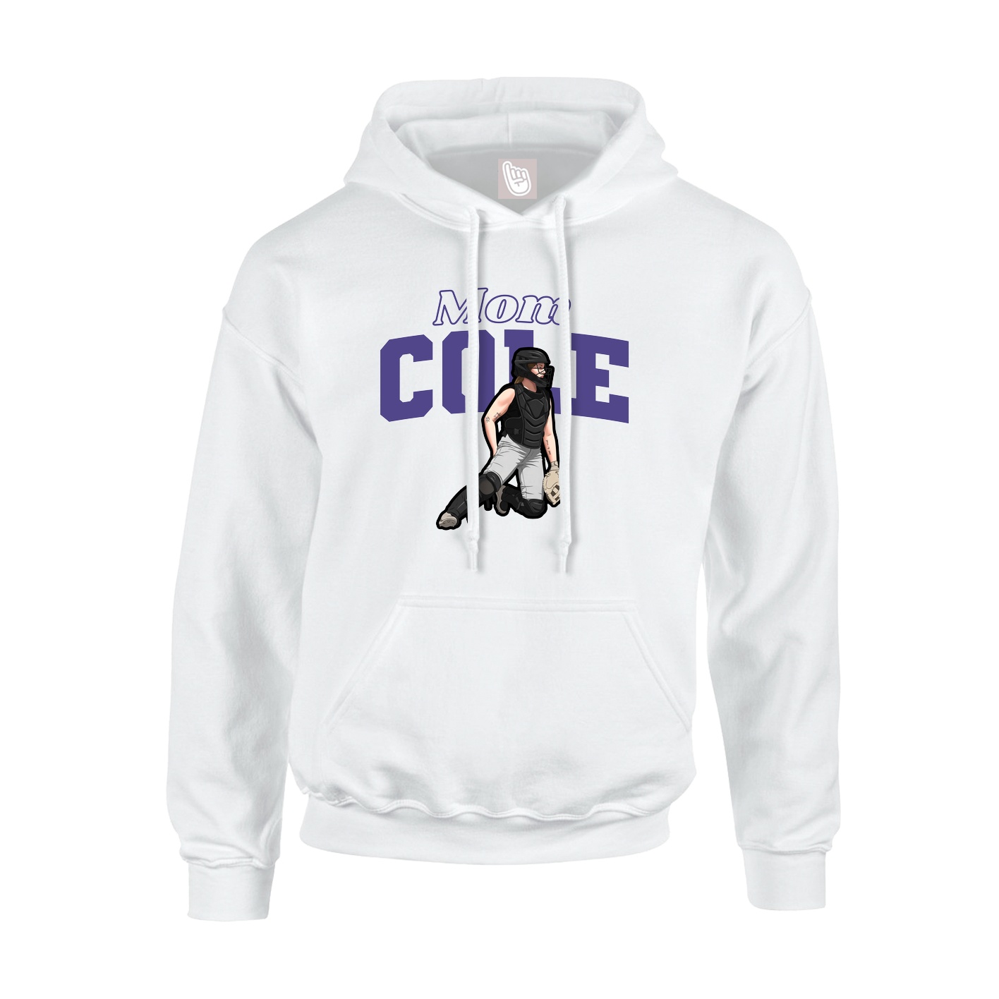 Youth Hoodie — Mothers Day Block in White