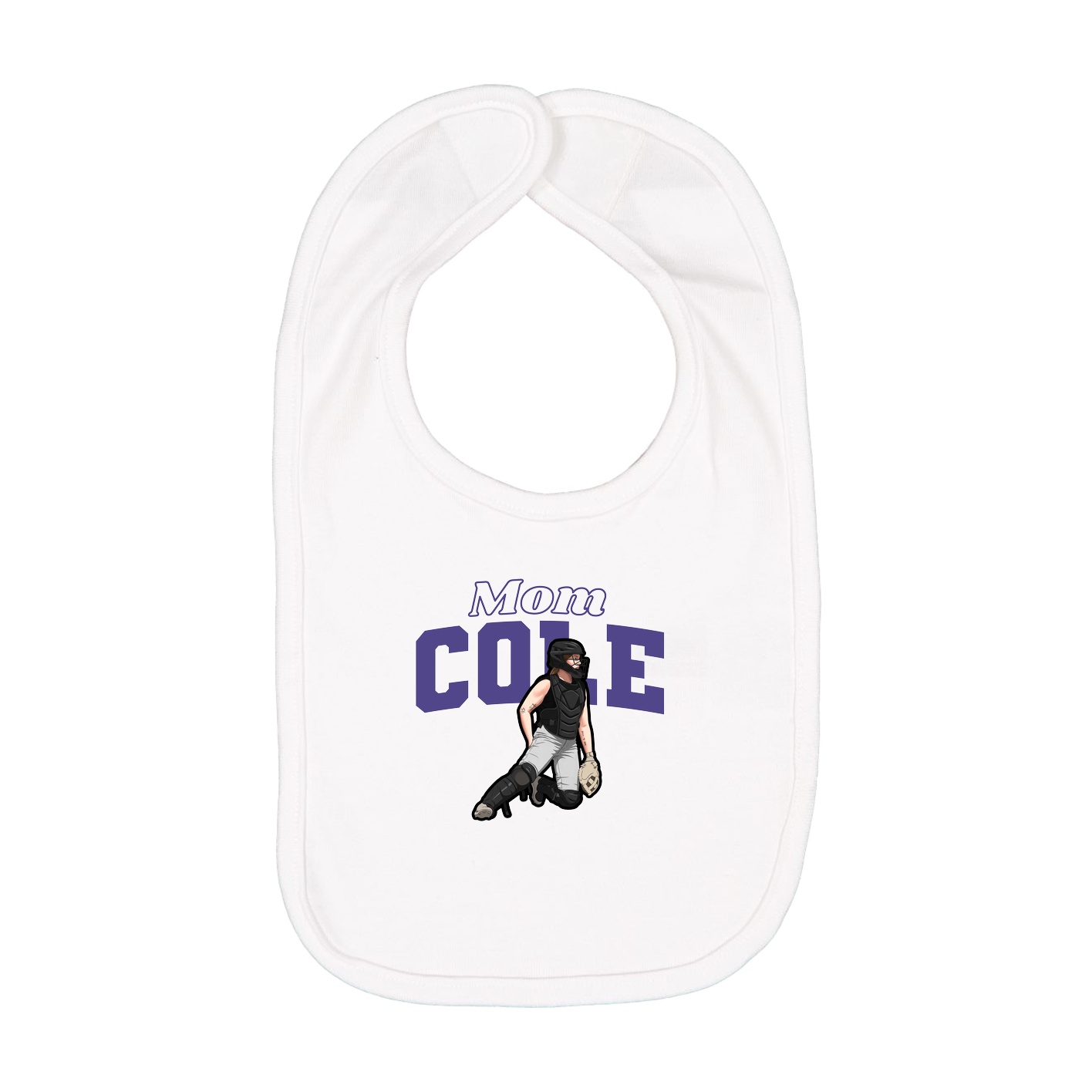 Infant Bib — Mothers Day Block in White