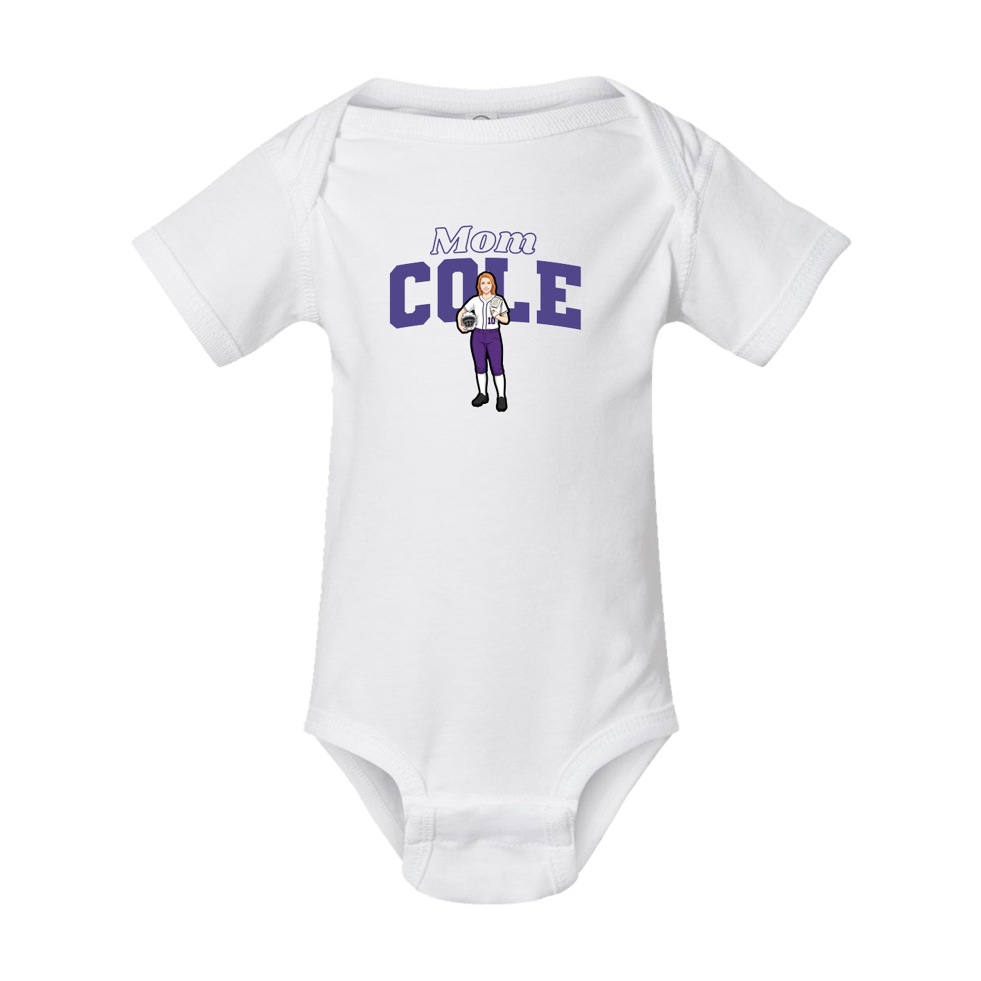 Baby Onesie — Mothers Day Block in White