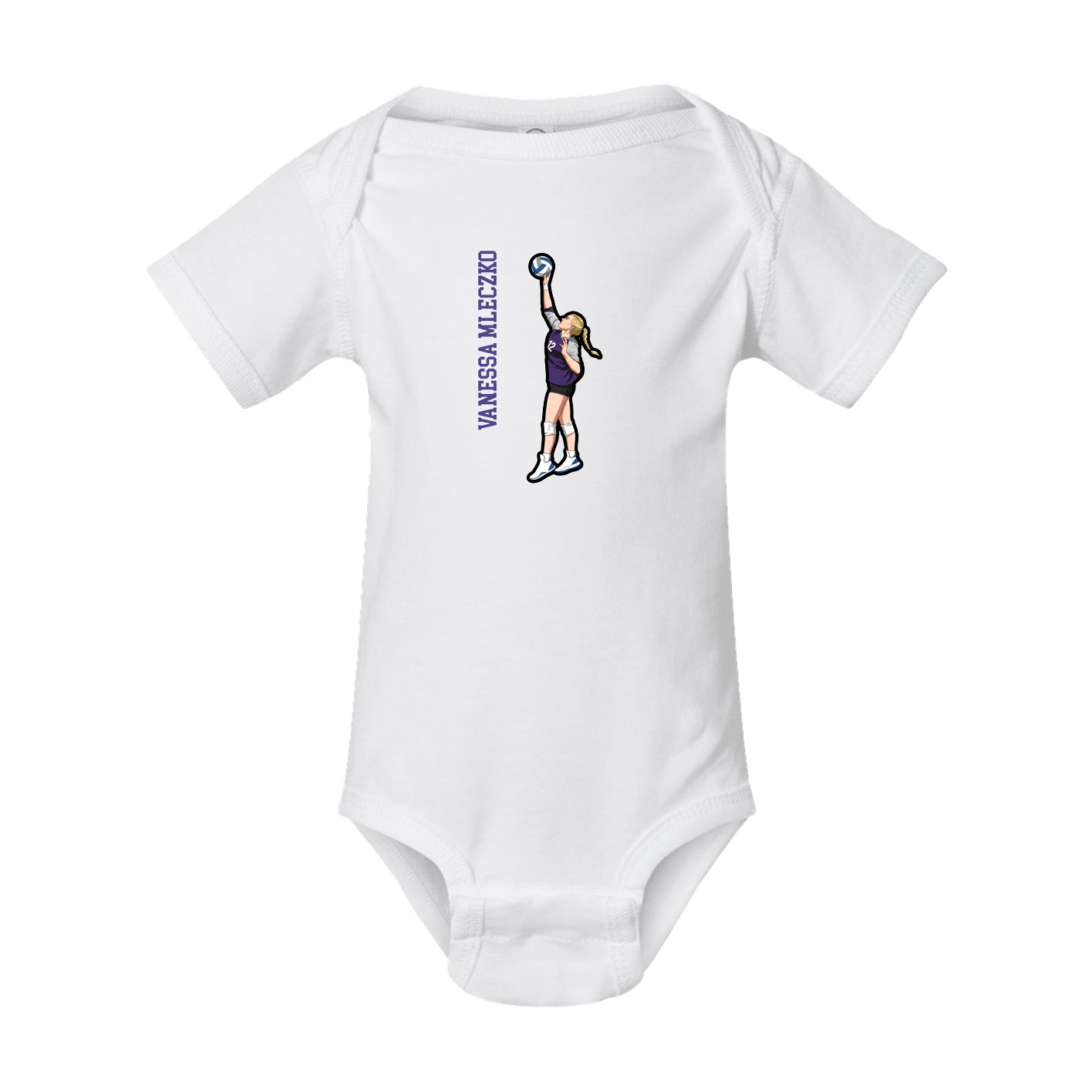 Baby Onesie — Name Vertical in White
