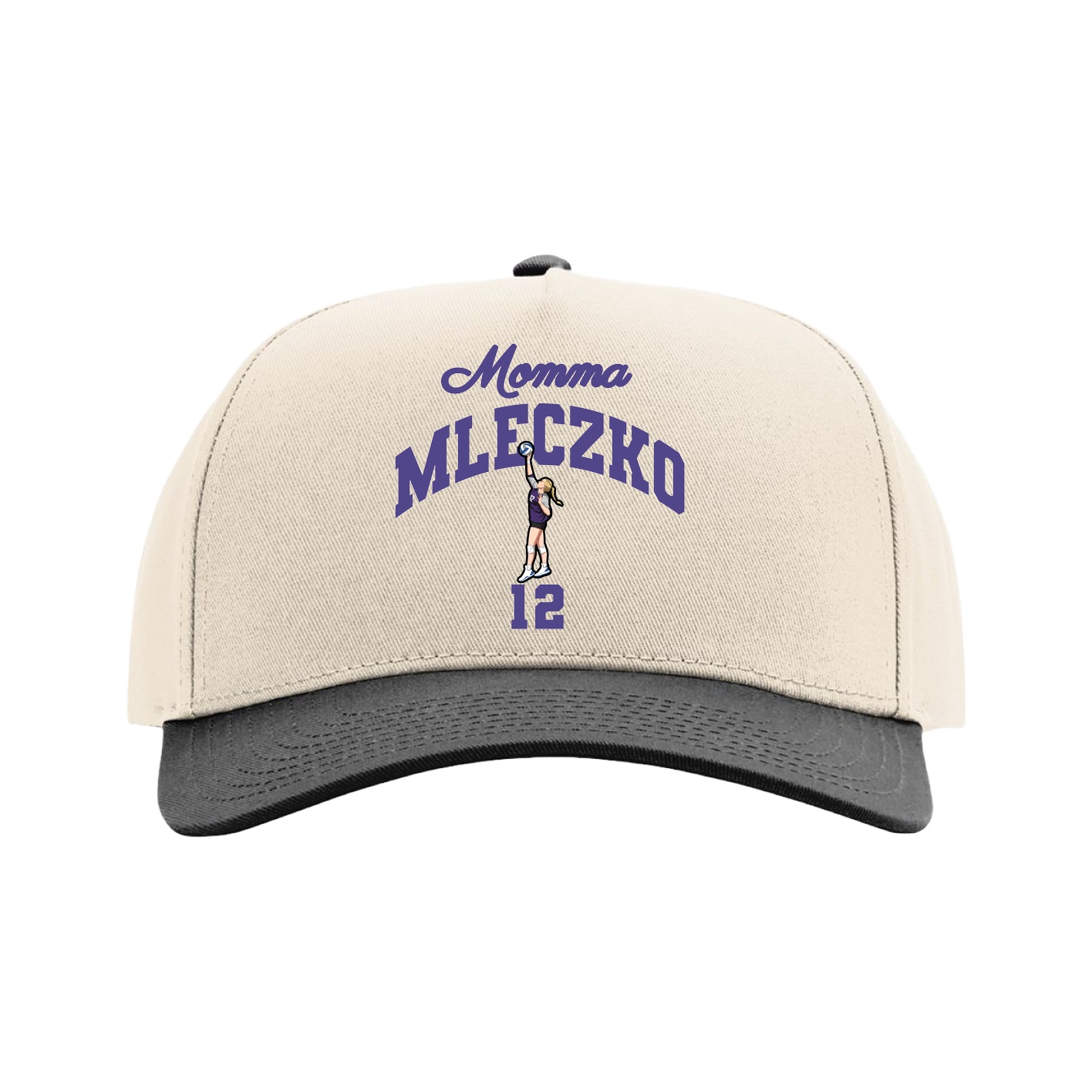 Full Fabric Five-Panel Champ Cap — Mothers Day Arch in Cream/Black