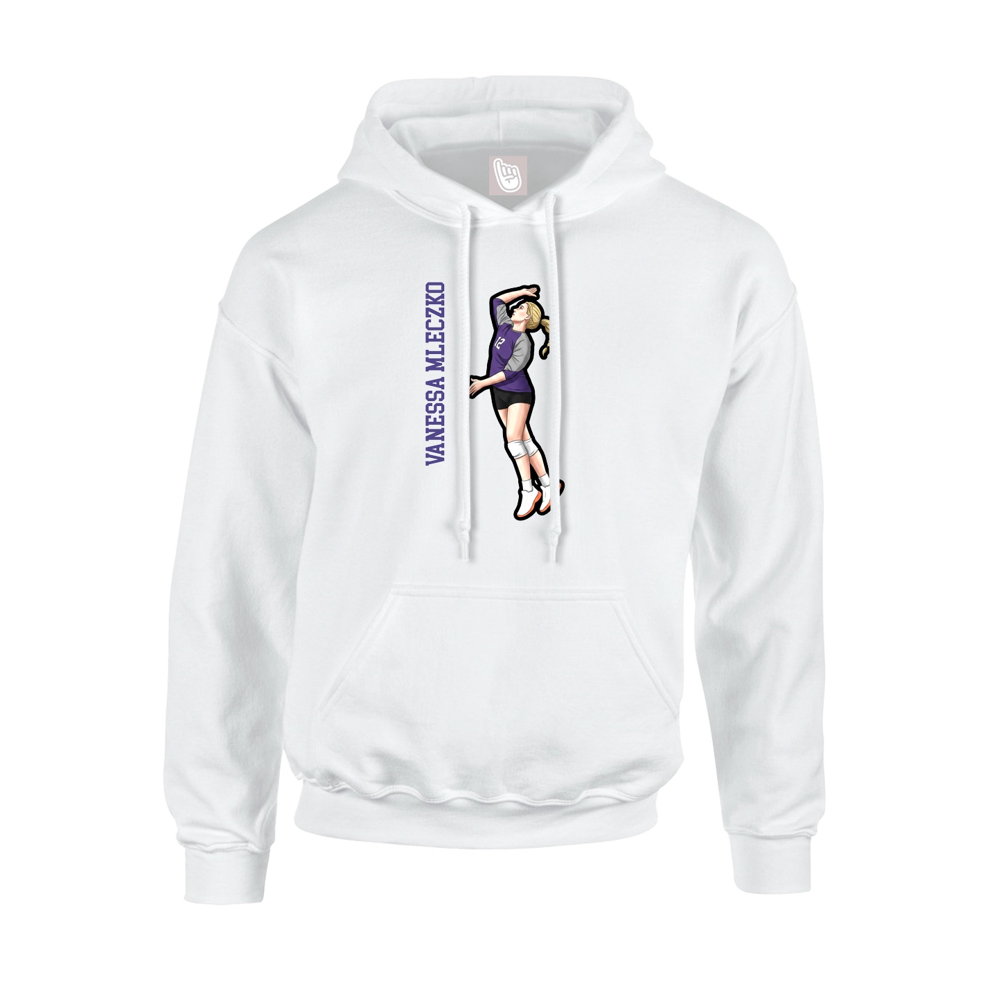 Youth Hoodie — Name Vertical in White