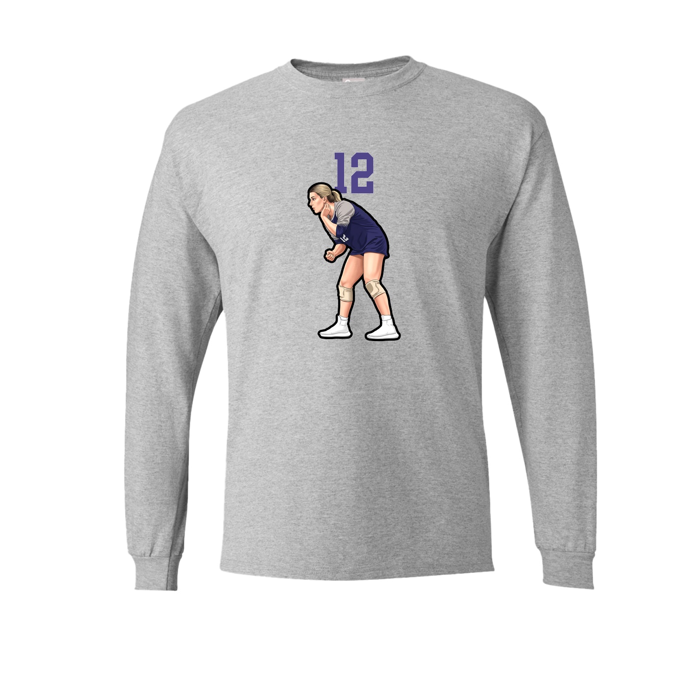 Long Sleeve Tee — Number Top in Grey