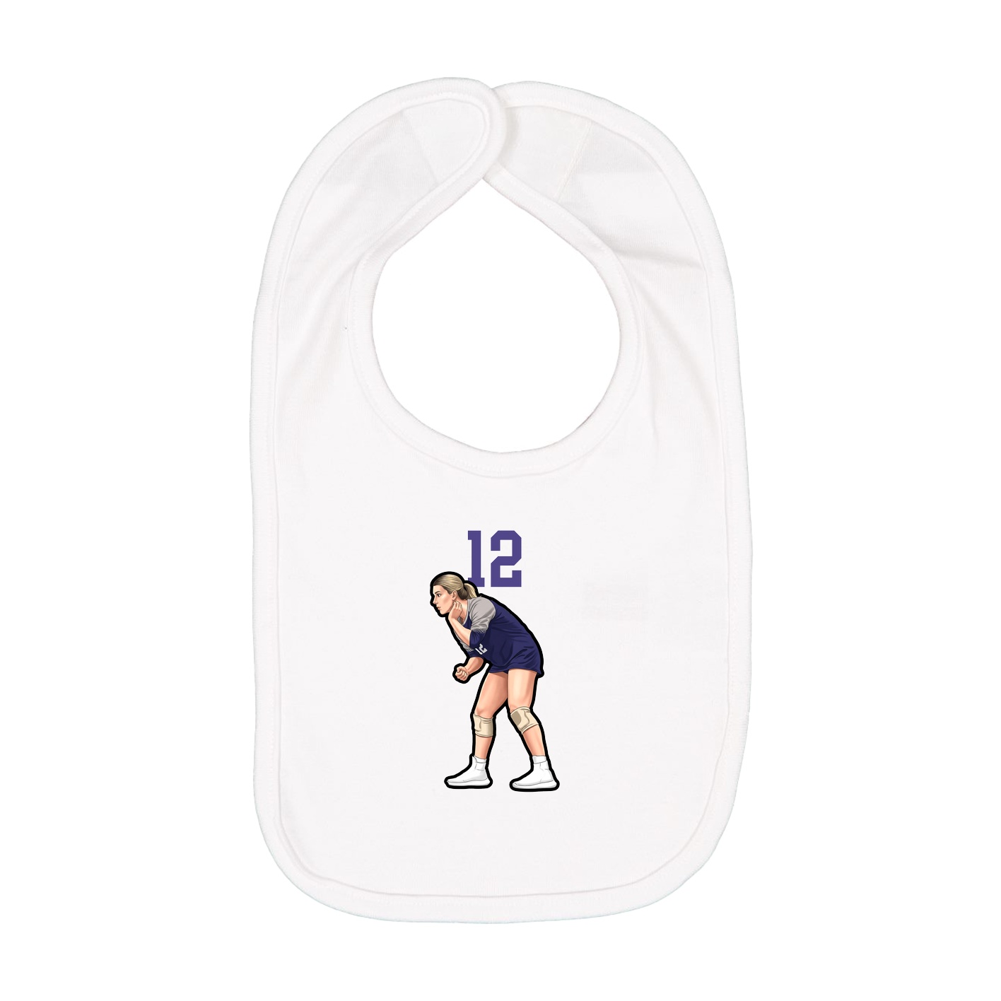 Infant Bib — Number Top in White