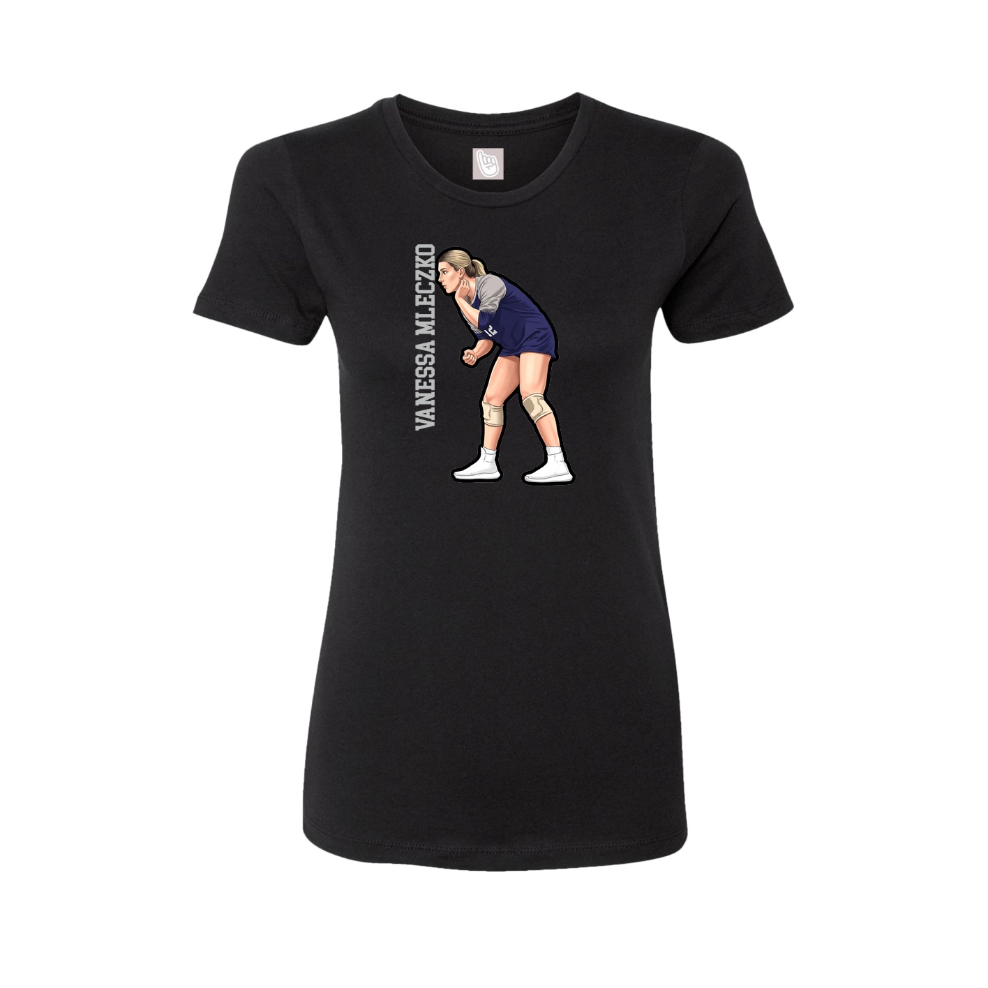 Womens Tee — Name Vertical in Black