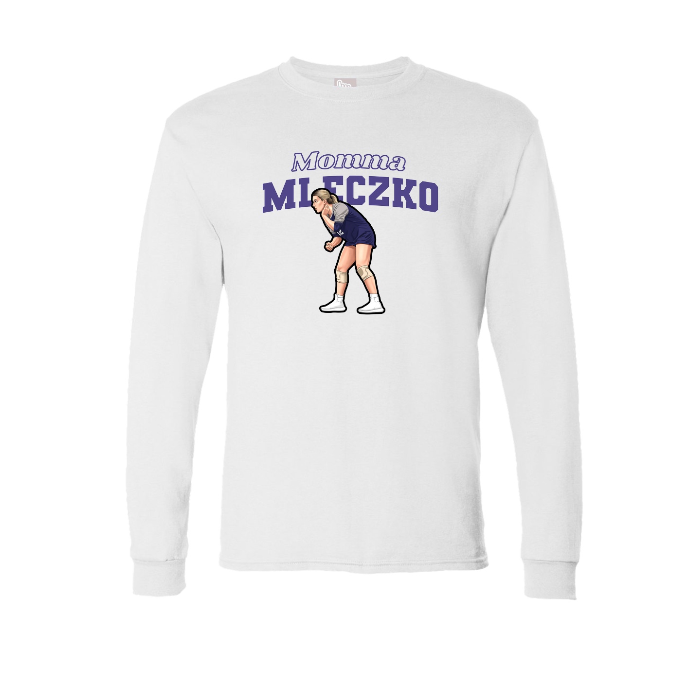 Long Sleeve Tee — Mothers Day Block in White