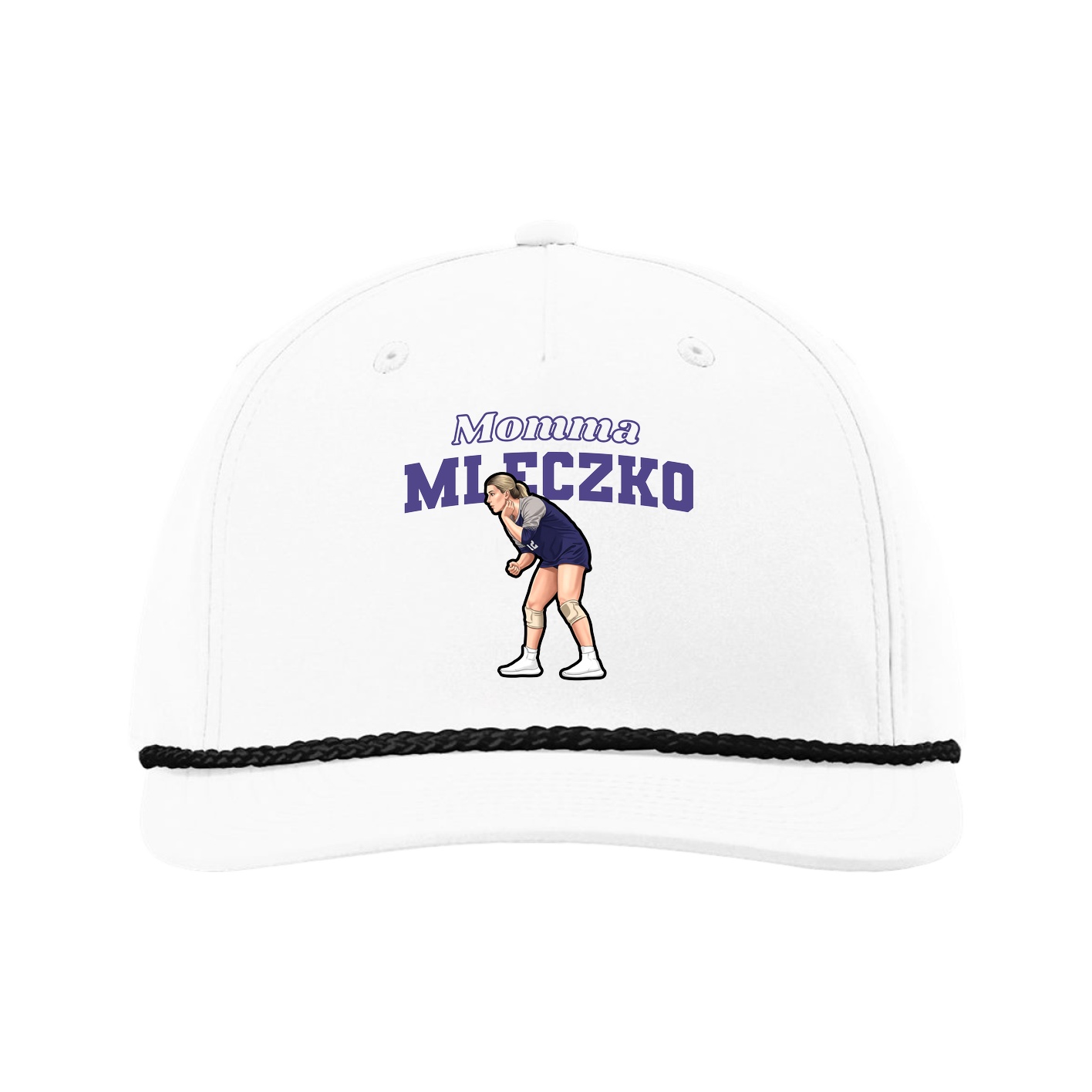 Five-Panel Classic Rope Cap — Mothers Day Block in White