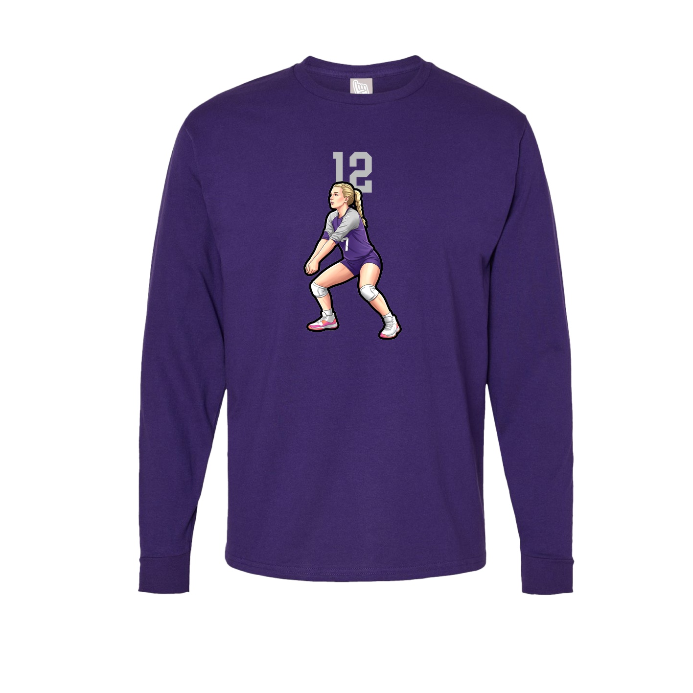 Long Sleeve Tee — Number Top in Purple