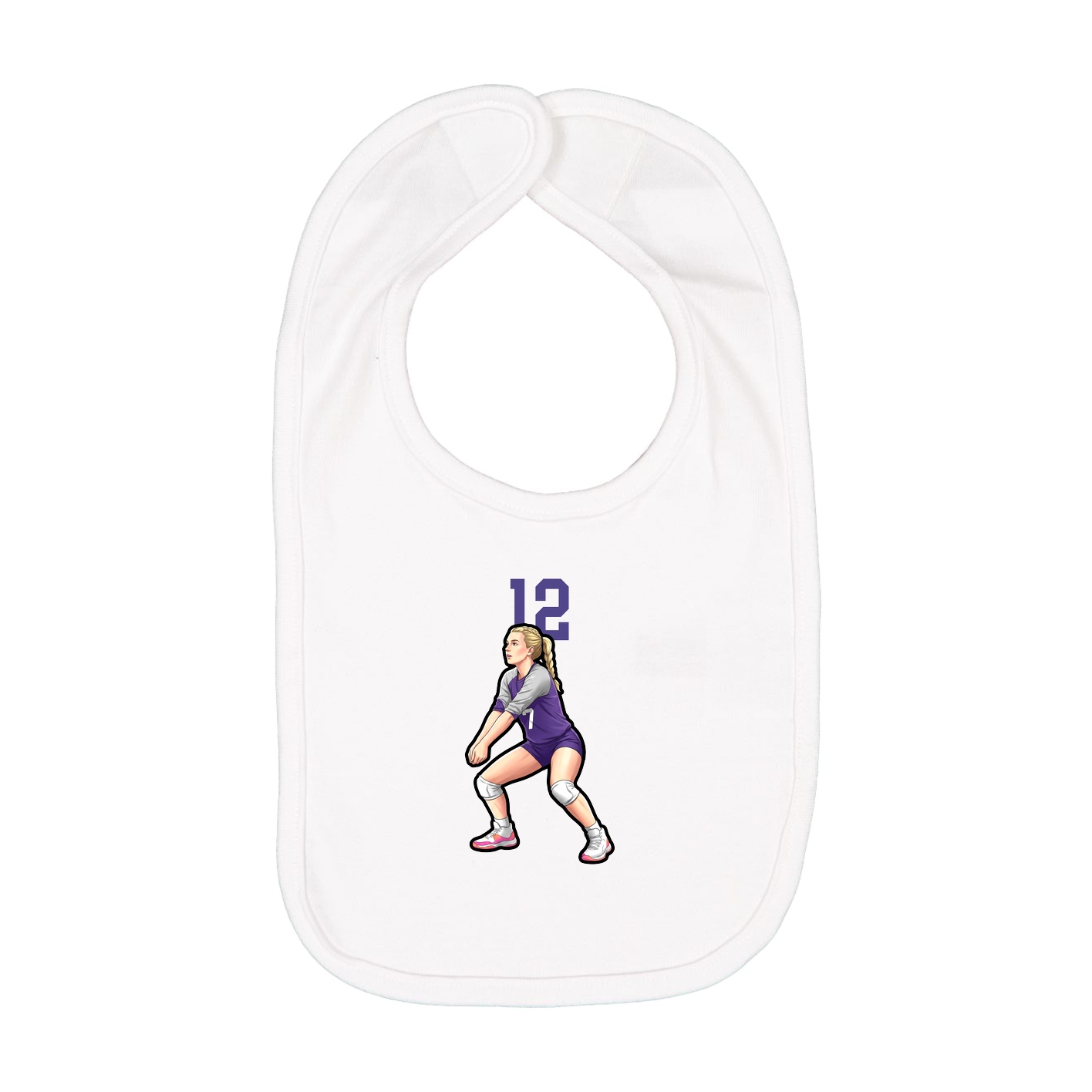 Infant Bib — Number Top in White