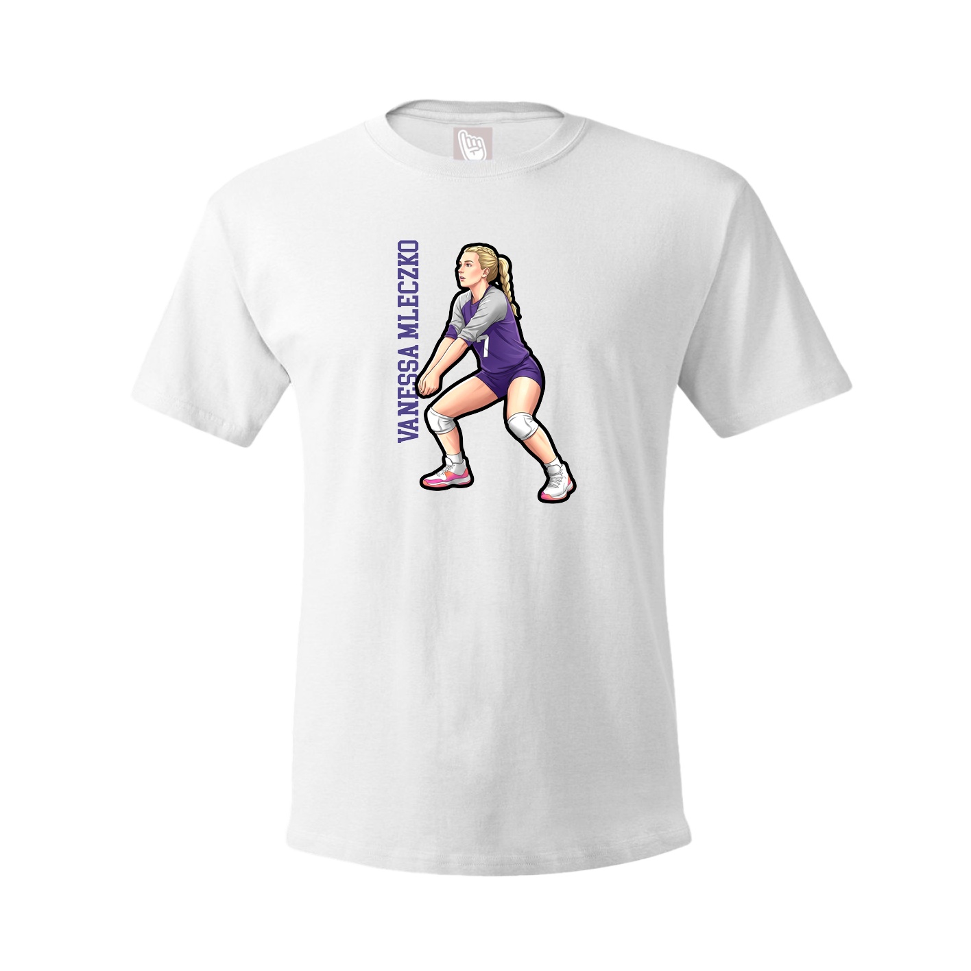 Youth Tee — Name Vertical in White