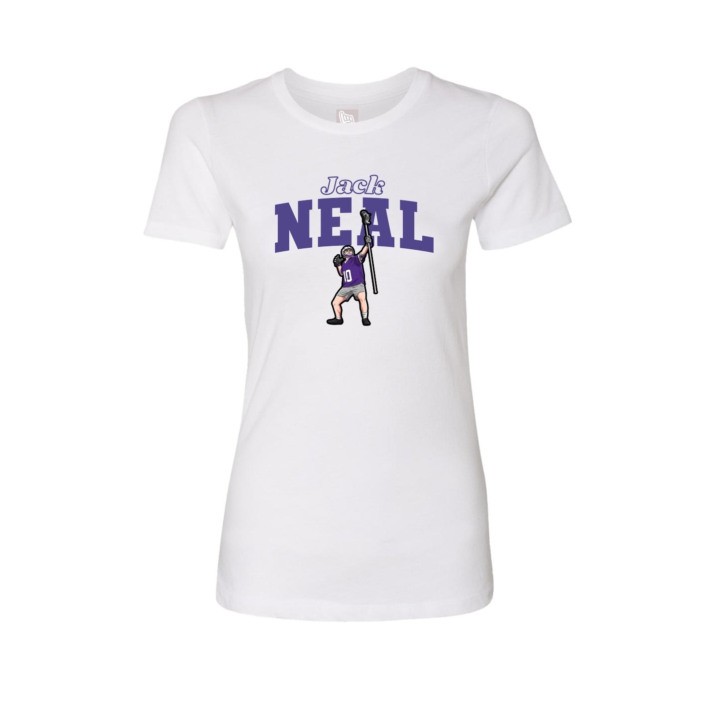 Womens Tee — Name Arch in White