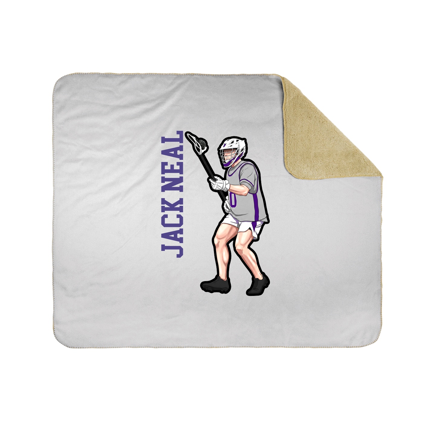 Throw Blanket — Name Vertical in White