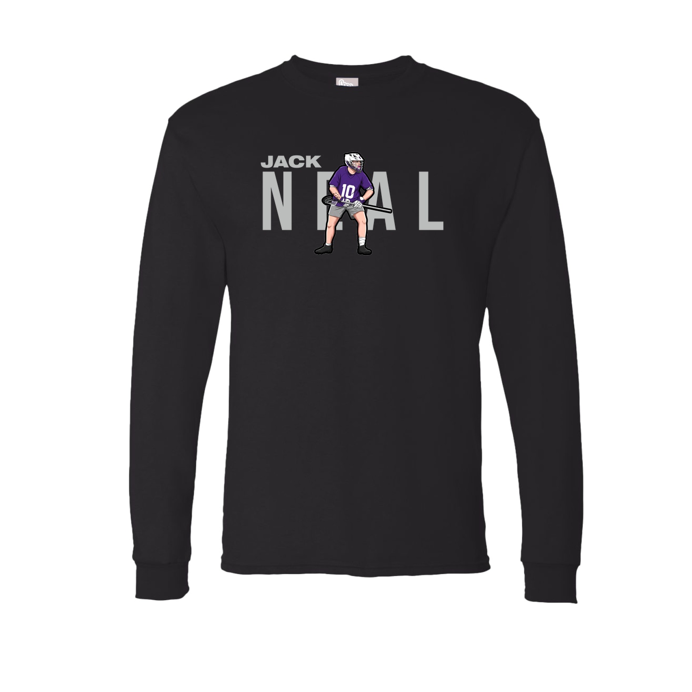 Long Sleeve Tee — Player Name in Black