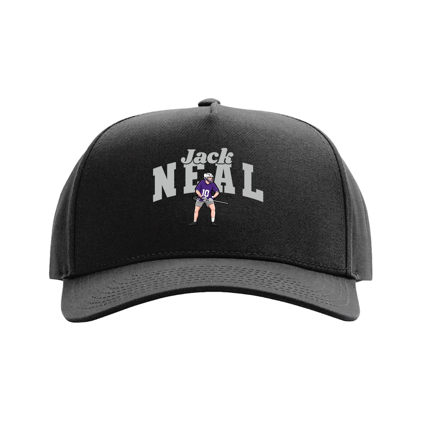 Full Fabric Five-Panel Champ Cap — Signature Arch in Black
