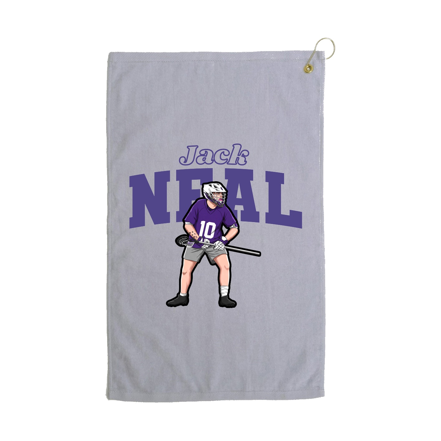 Golf Towel — Name Arch in Grey