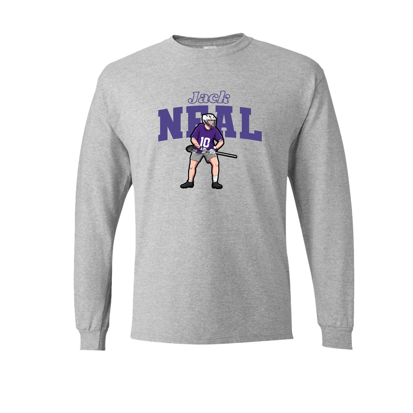Long Sleeve Tee — Name Arch in Grey