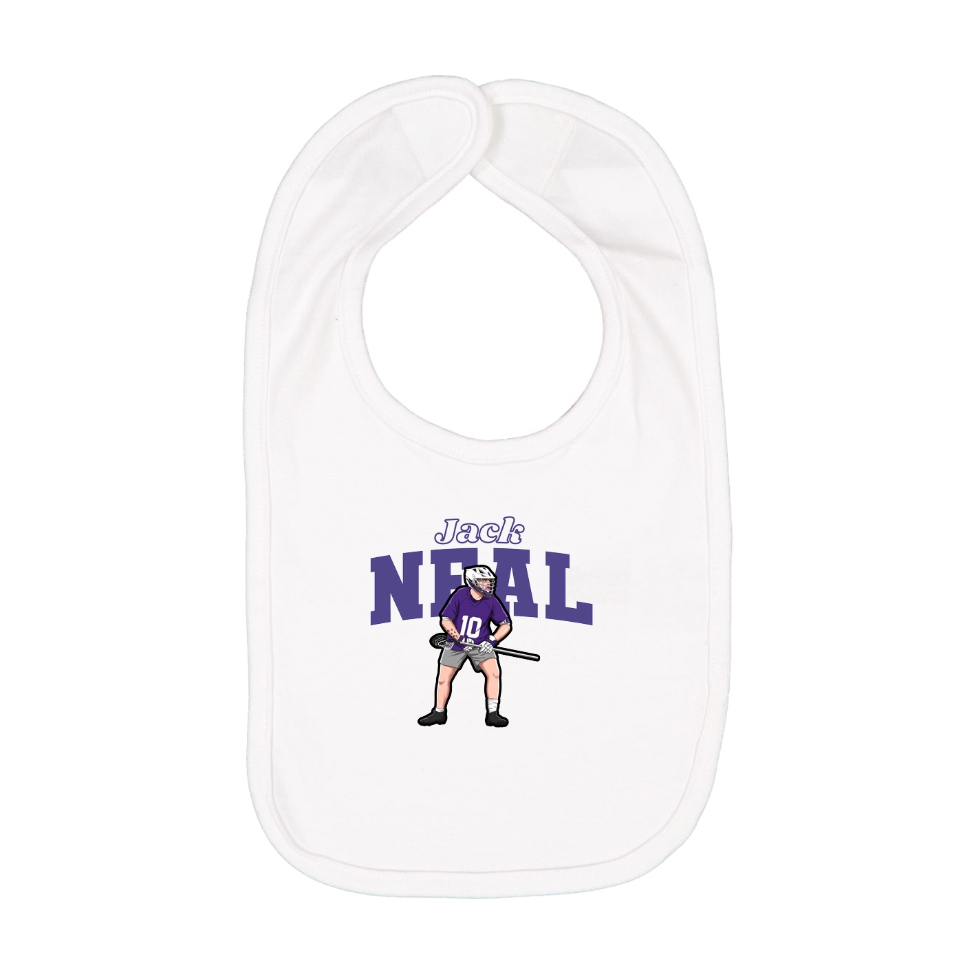 Infant Bib — Name Arch in White