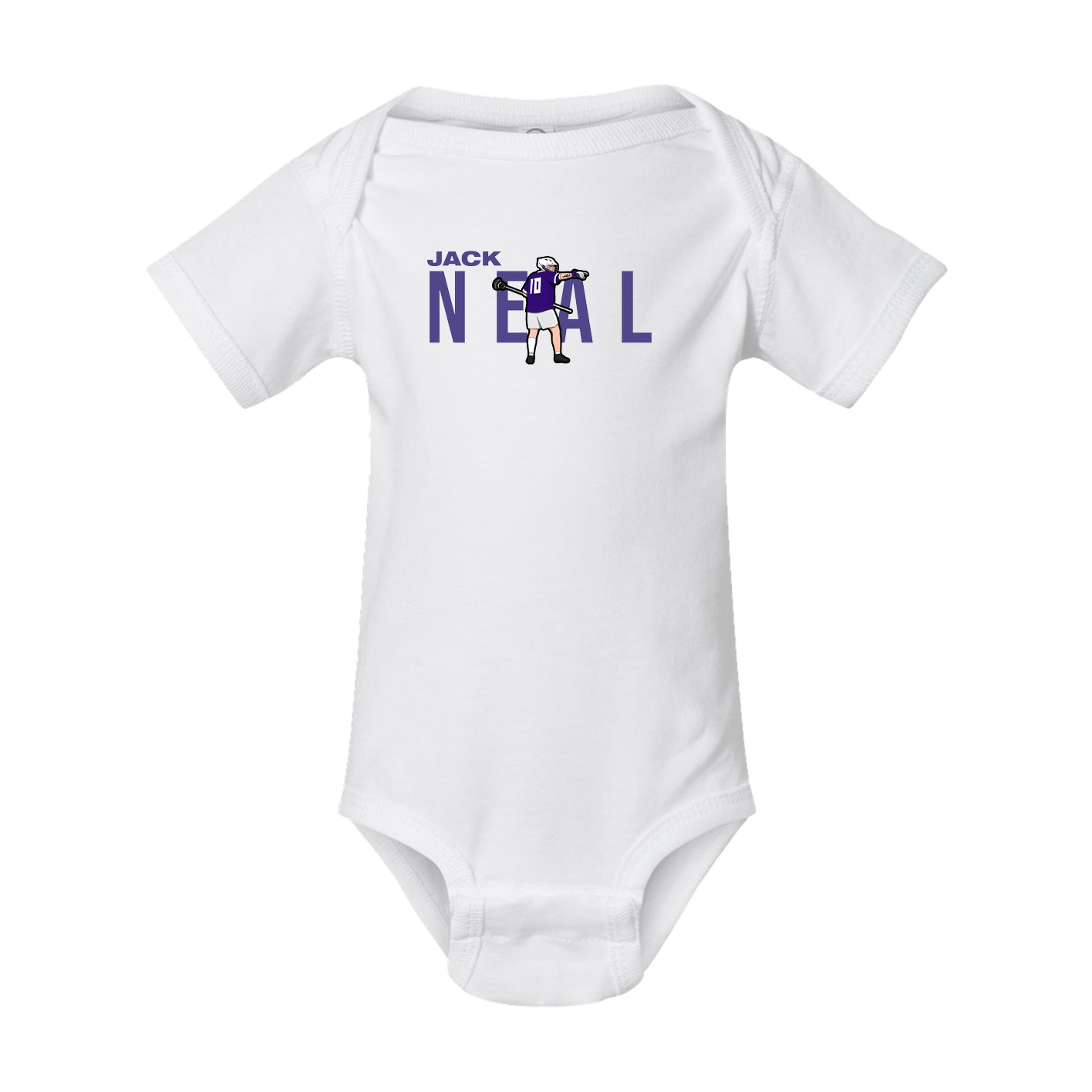 Baby Onesie — Player Name in White